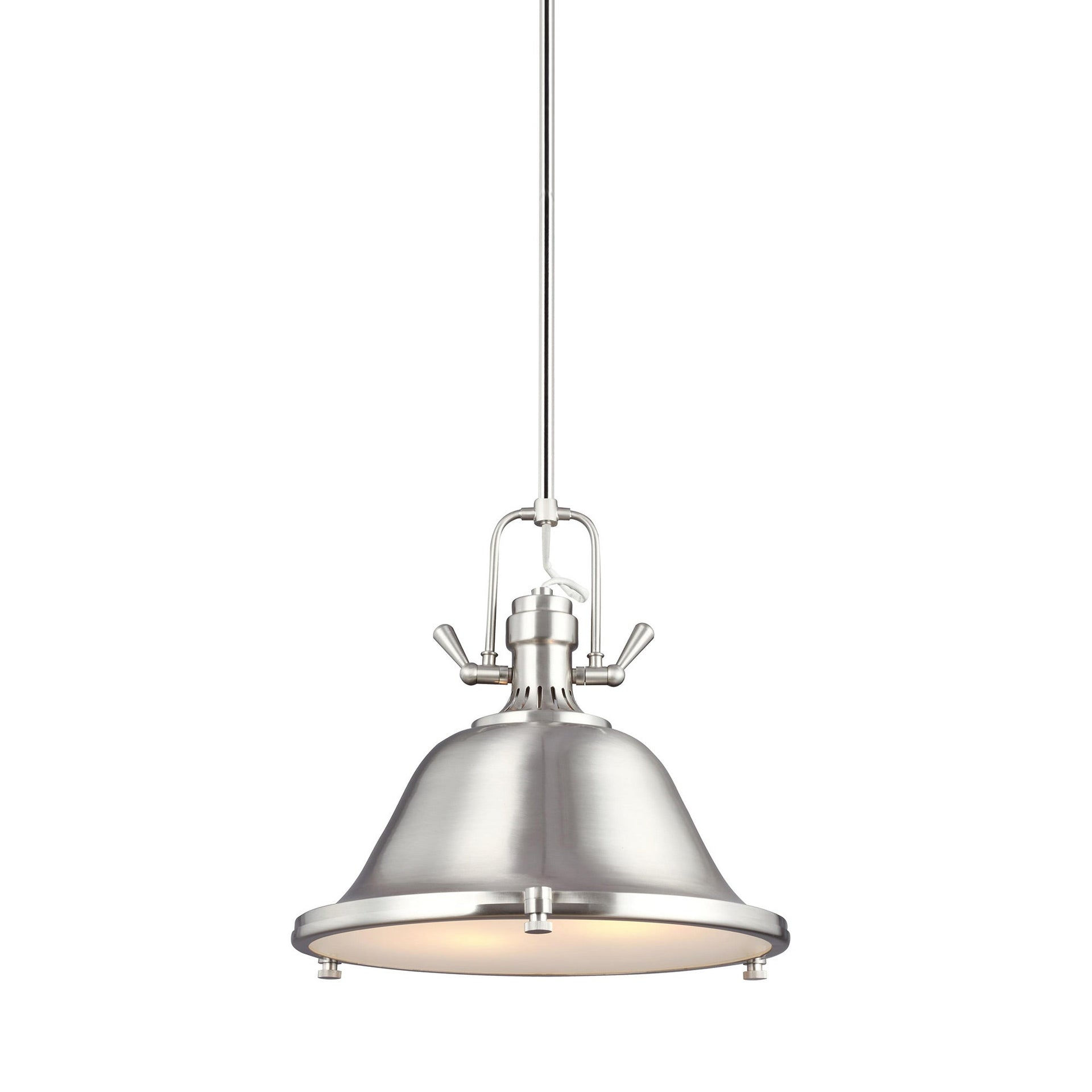 Brushed Nickel Stone Street 11.62" LED Pendant with Satin Etched Glass