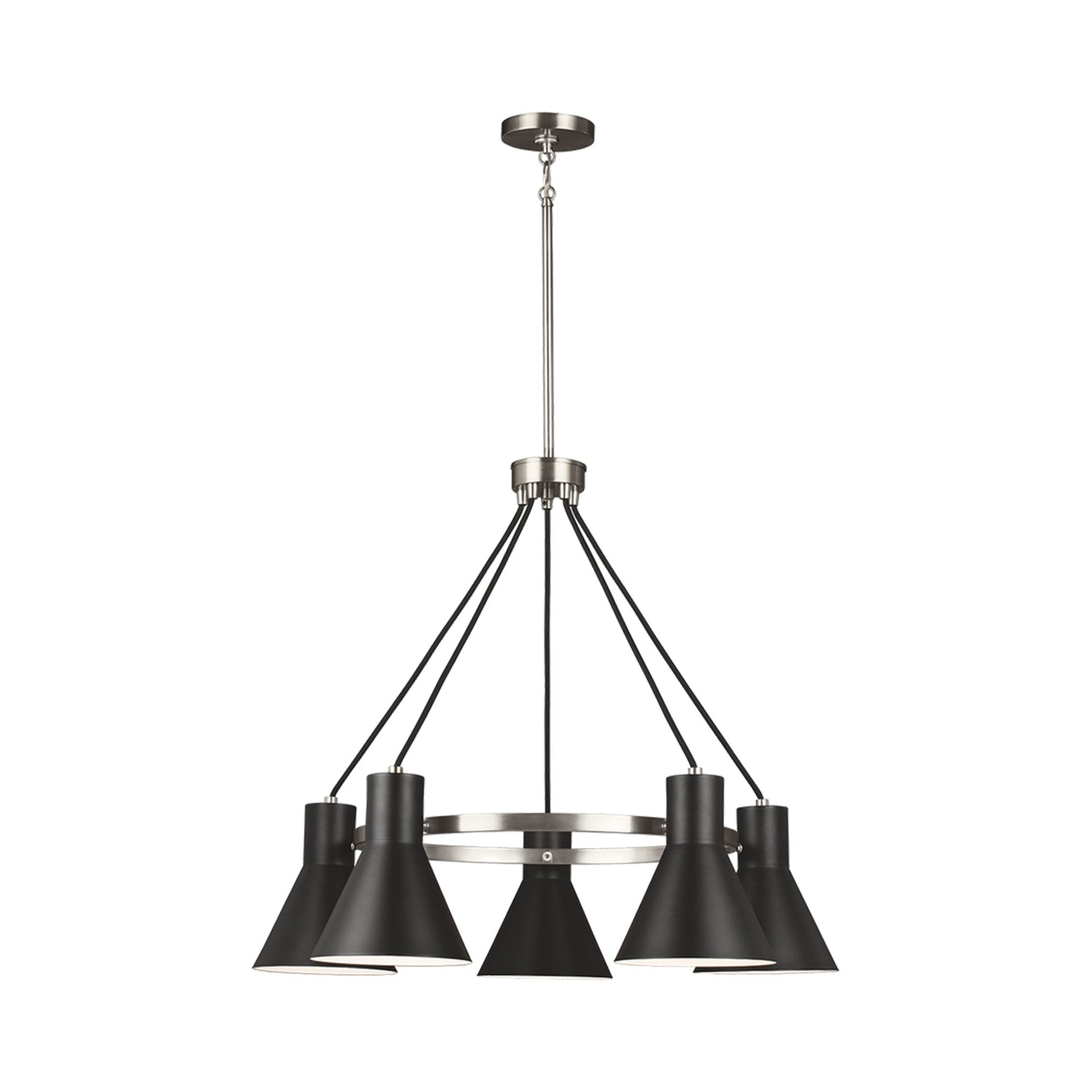 Generation Lighting Towner 5 -Light Brushed Nickel Transitional For Use in Dining Rooms, Foyers, Kitchens, Living Rooms Chandelier