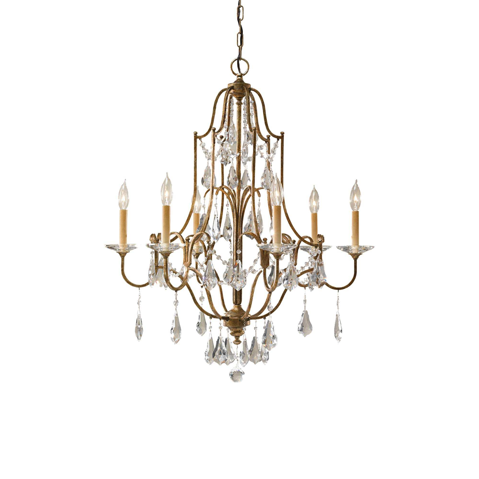 Feiss F2478/6OBZ Valentina Crystal Candle Chandelier Lighting, Bronze, 6-Light (29"Dia x 33"H) 360watts