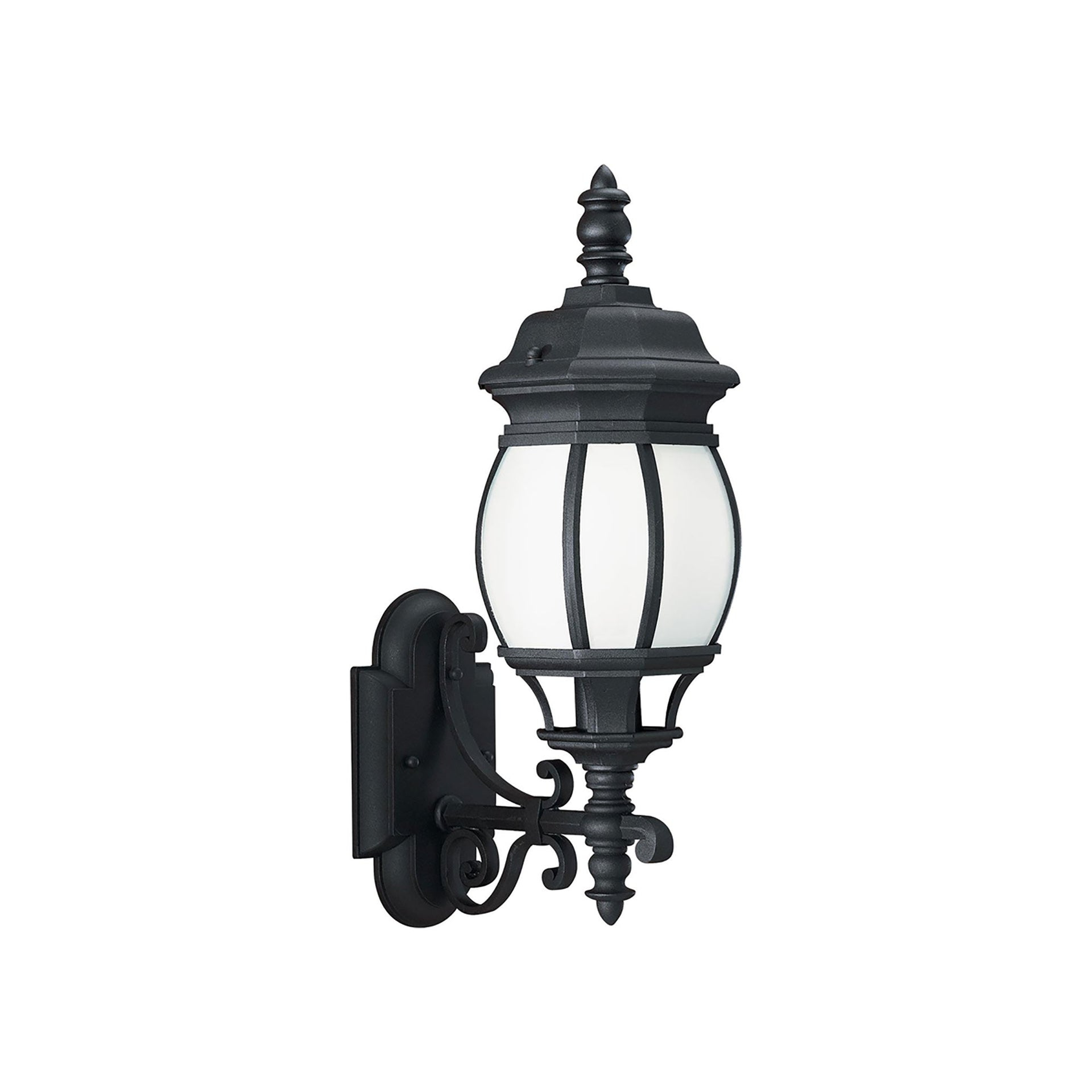 Wynfield 1-Light Black Outdoor 19.75 in. Wall Lantern Sconce with LED Bulb