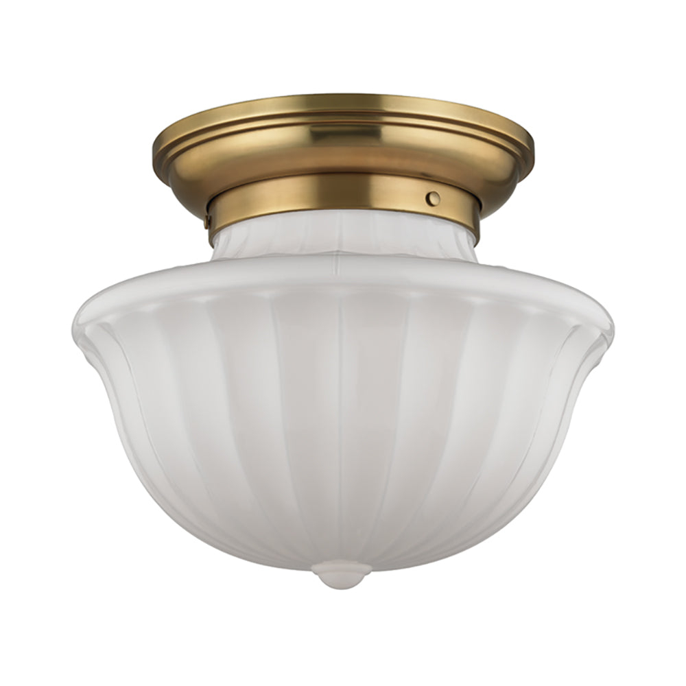 Aged Brass 2-Light Globe Indoor/Outdoor Flush Mount