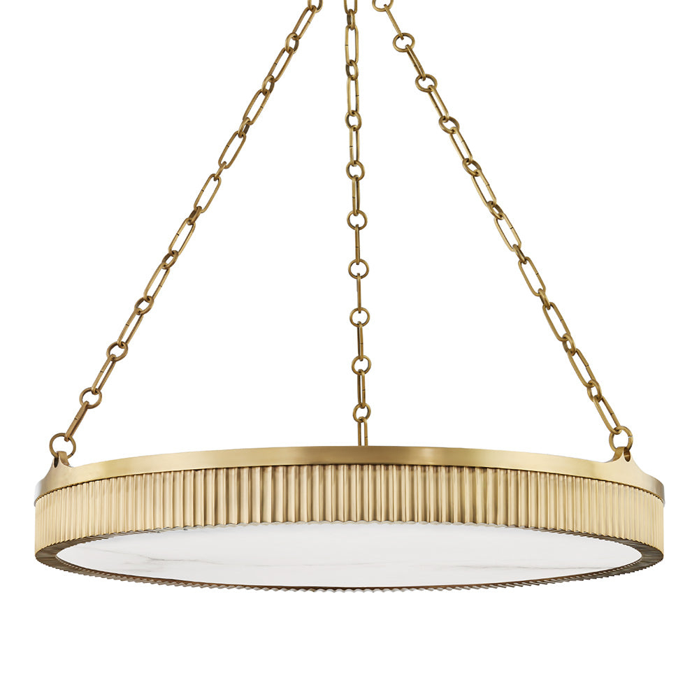 Hudson Valley Lighting 532 Lynden 8 Light 30" Wide Led Drum Chandelier - Brass