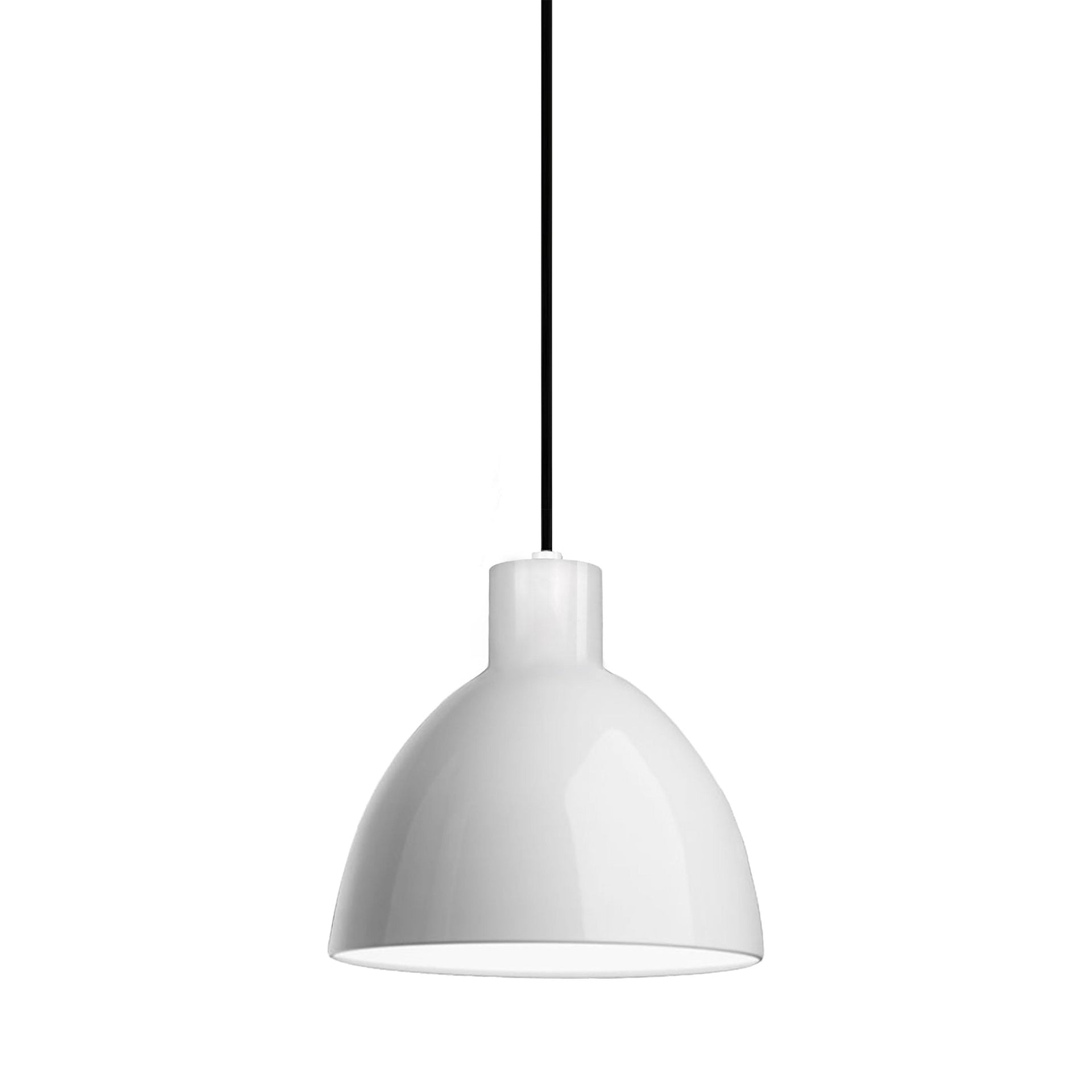 Glossy White LED Bowl Pendant Light