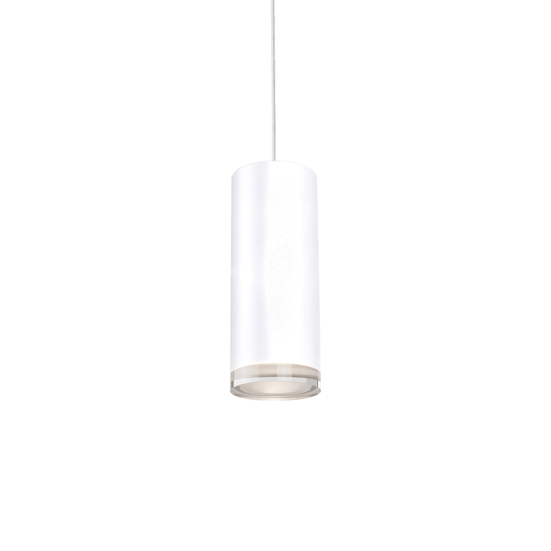White Crystal LED Cylinder Pendant Light