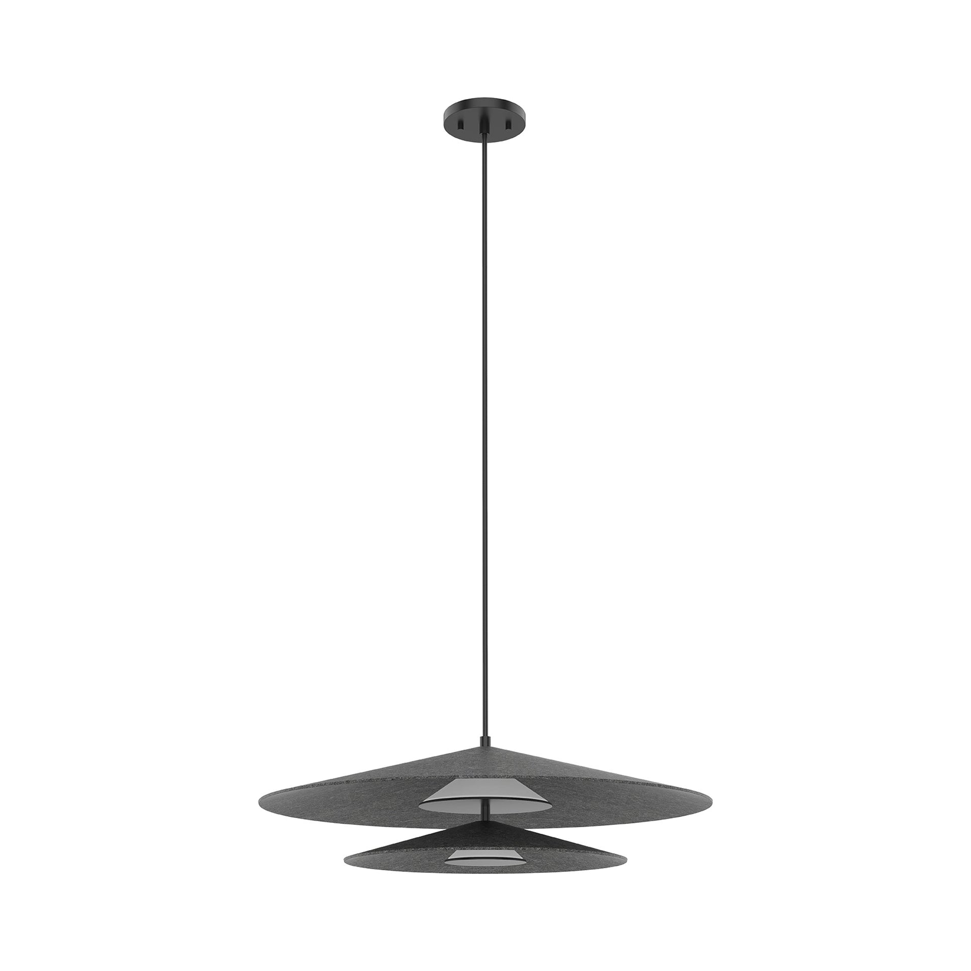 PD22907-BK/WH-Kuzco Lighting-Cruz - 24 Inch 32W 1 LED Pendant   Black/White Finish with Metal Shade