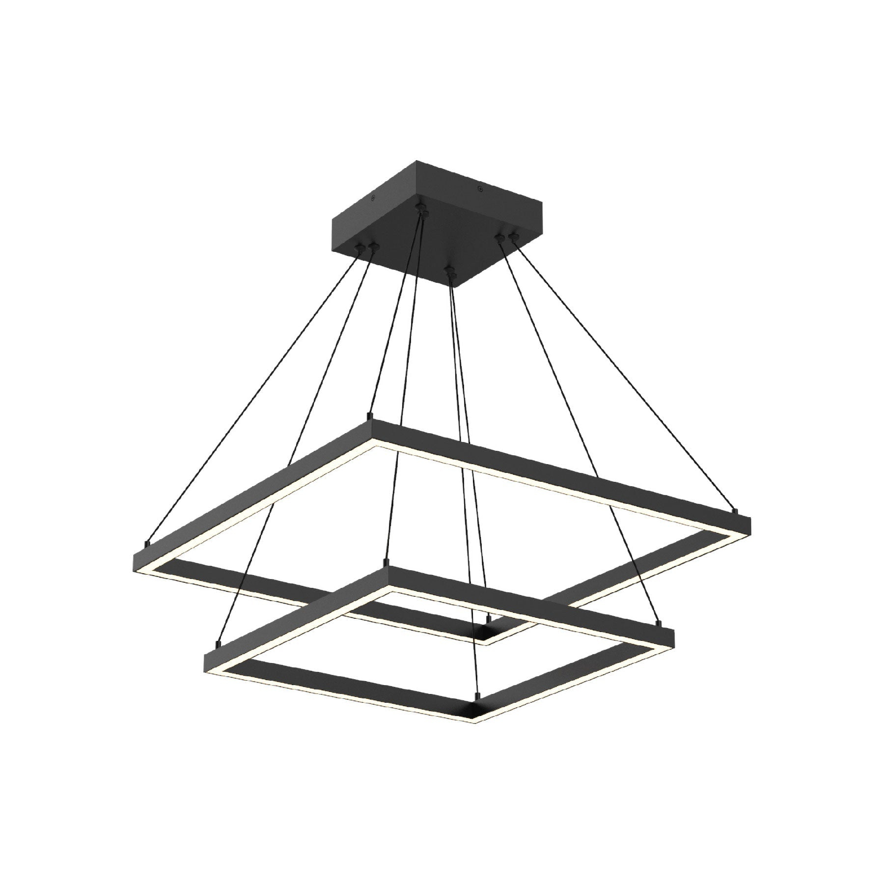 Piazza Black Rectilinear LED Chandelier with Opal Diffuser