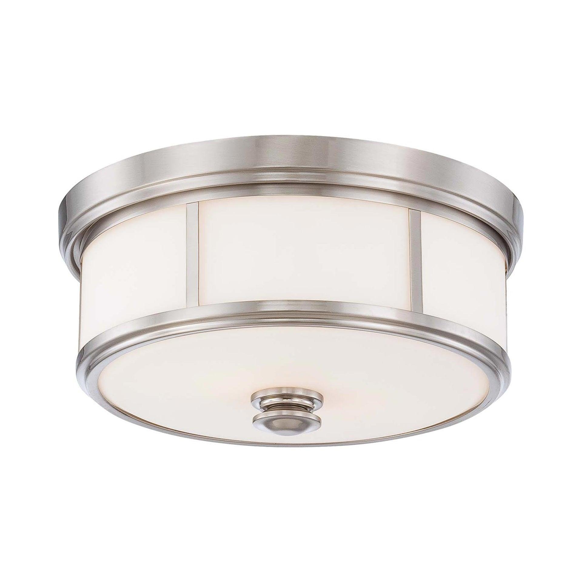 Brushed Nickel and Etched Opal Glass 20" Flush Mount Ceiling Light