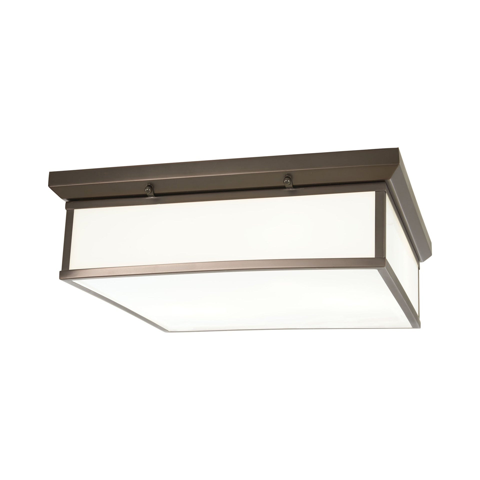 Harvard Court Bronze LED Flush Mount Ceiling Light with White Glass