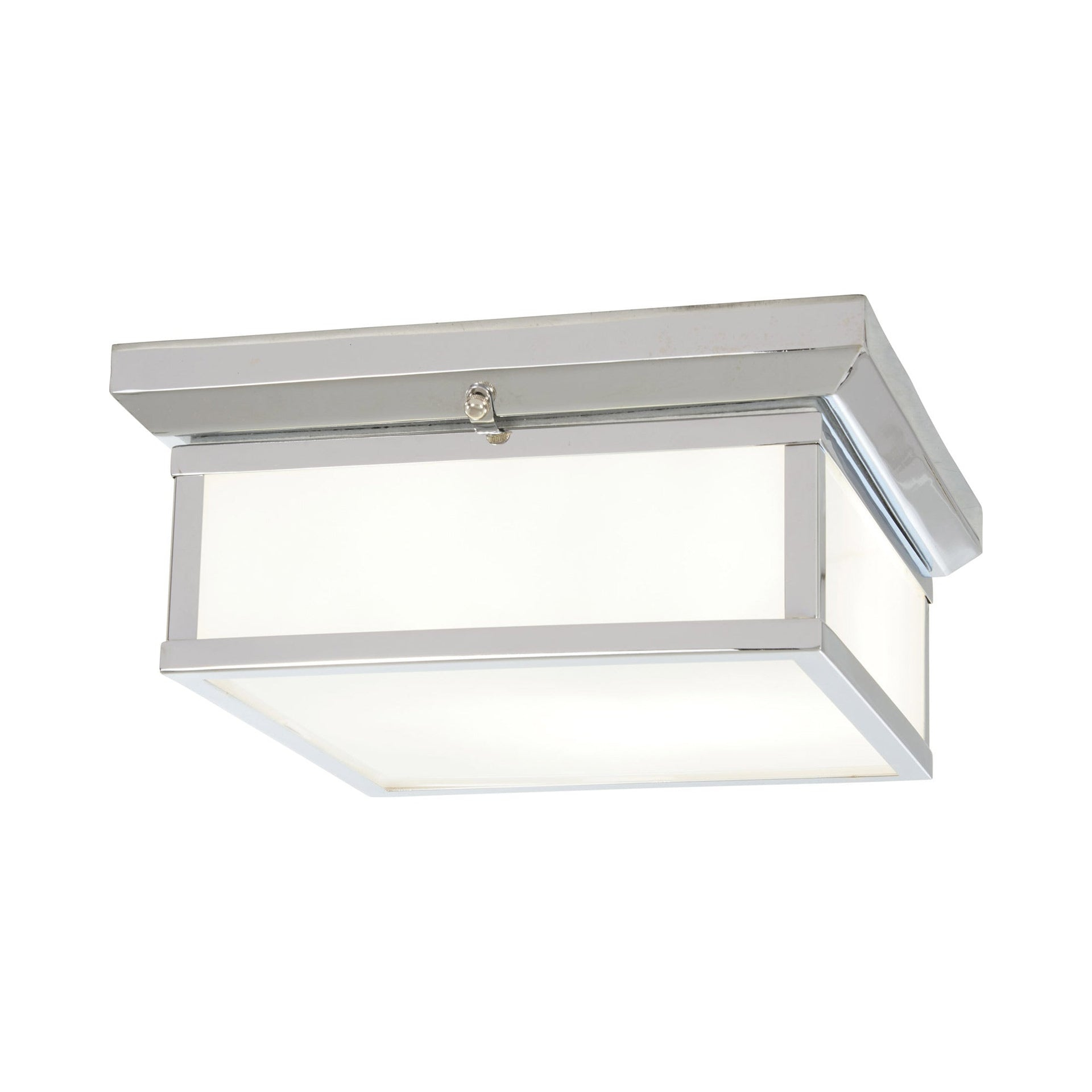 Elegance Chrome 2-Light Flush Mount with Etched White Glass