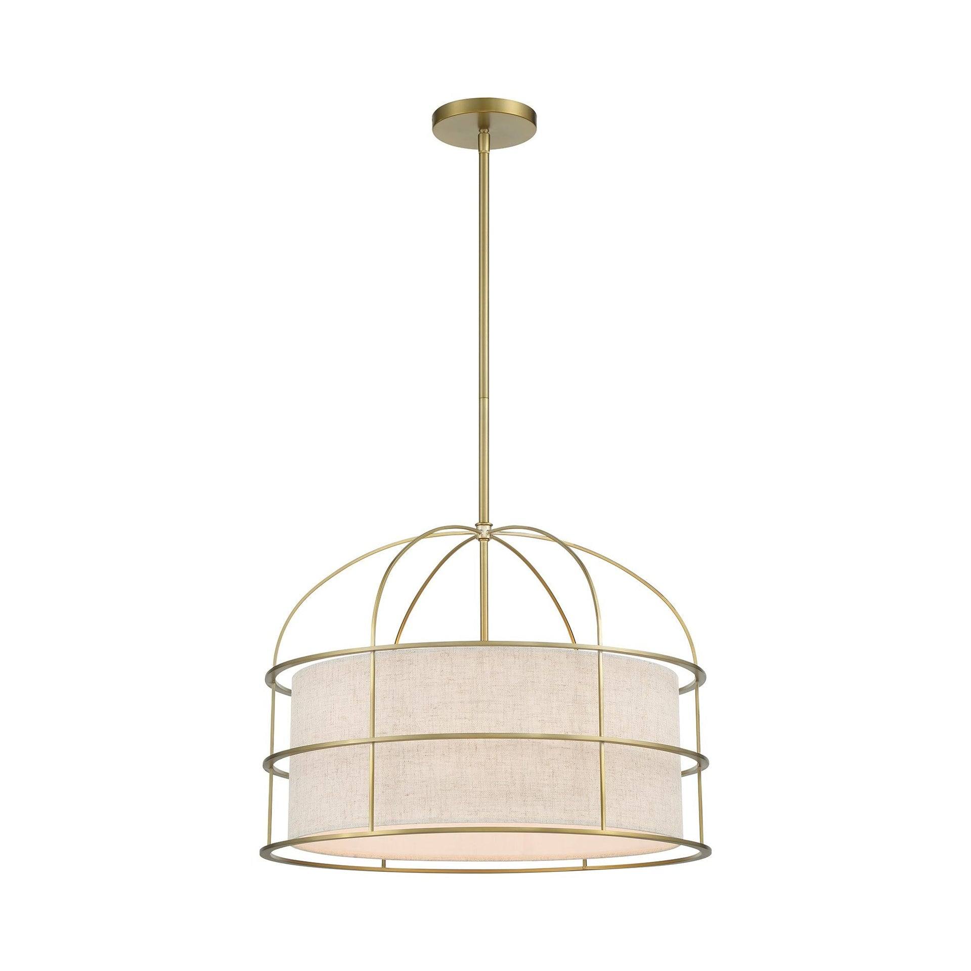2155-695-Minka Lavery-Gateway Park - 5 Light Convertible Pendant-15 Inches Tall and 20 Inches Wide-Soft Brass Finish