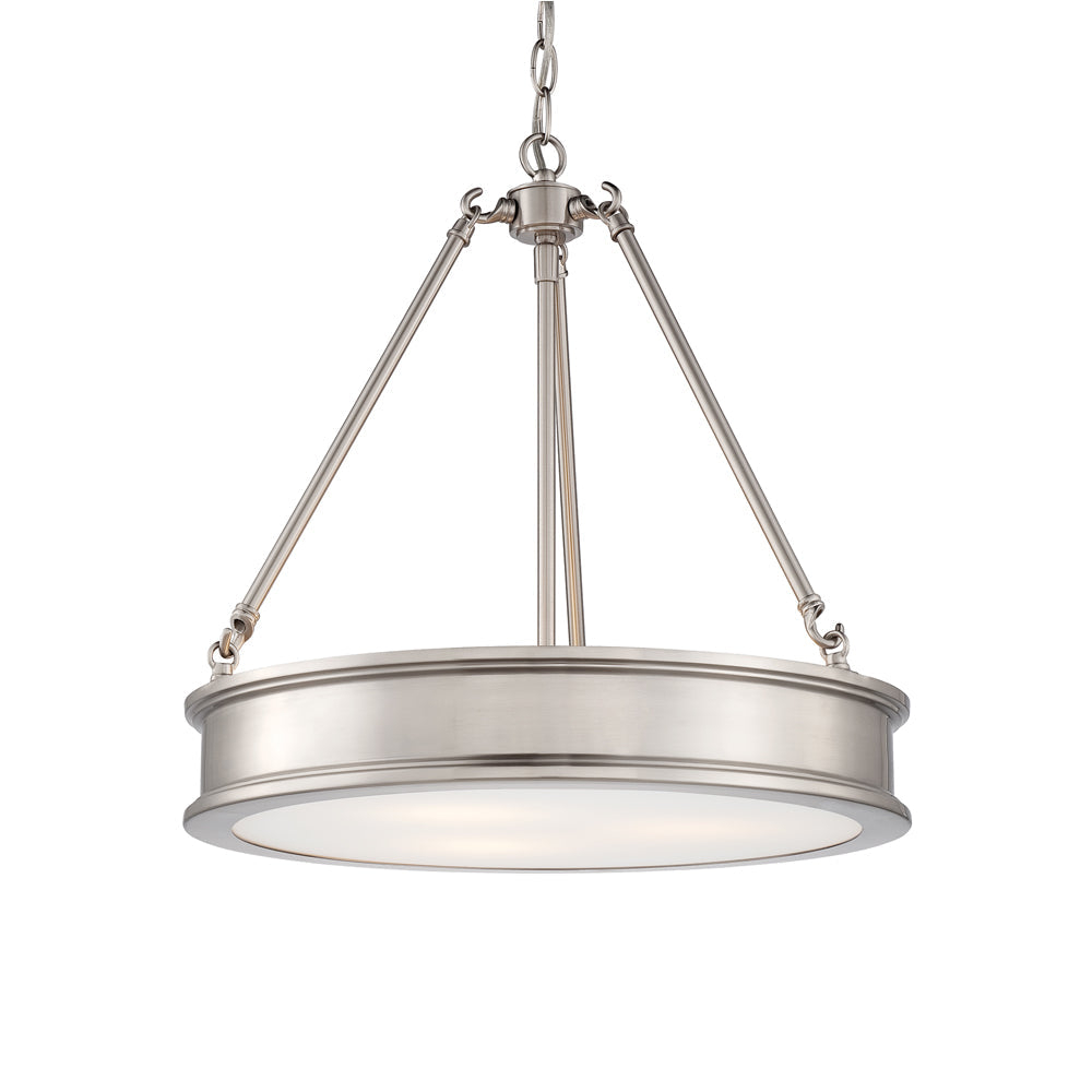 Pendant 3 Light In Transitional Style 18.5 Inches Tall By 19 Inches Wide-Brushed Nickel Finish    -Traditional Installation Minka Lavery 4173-84