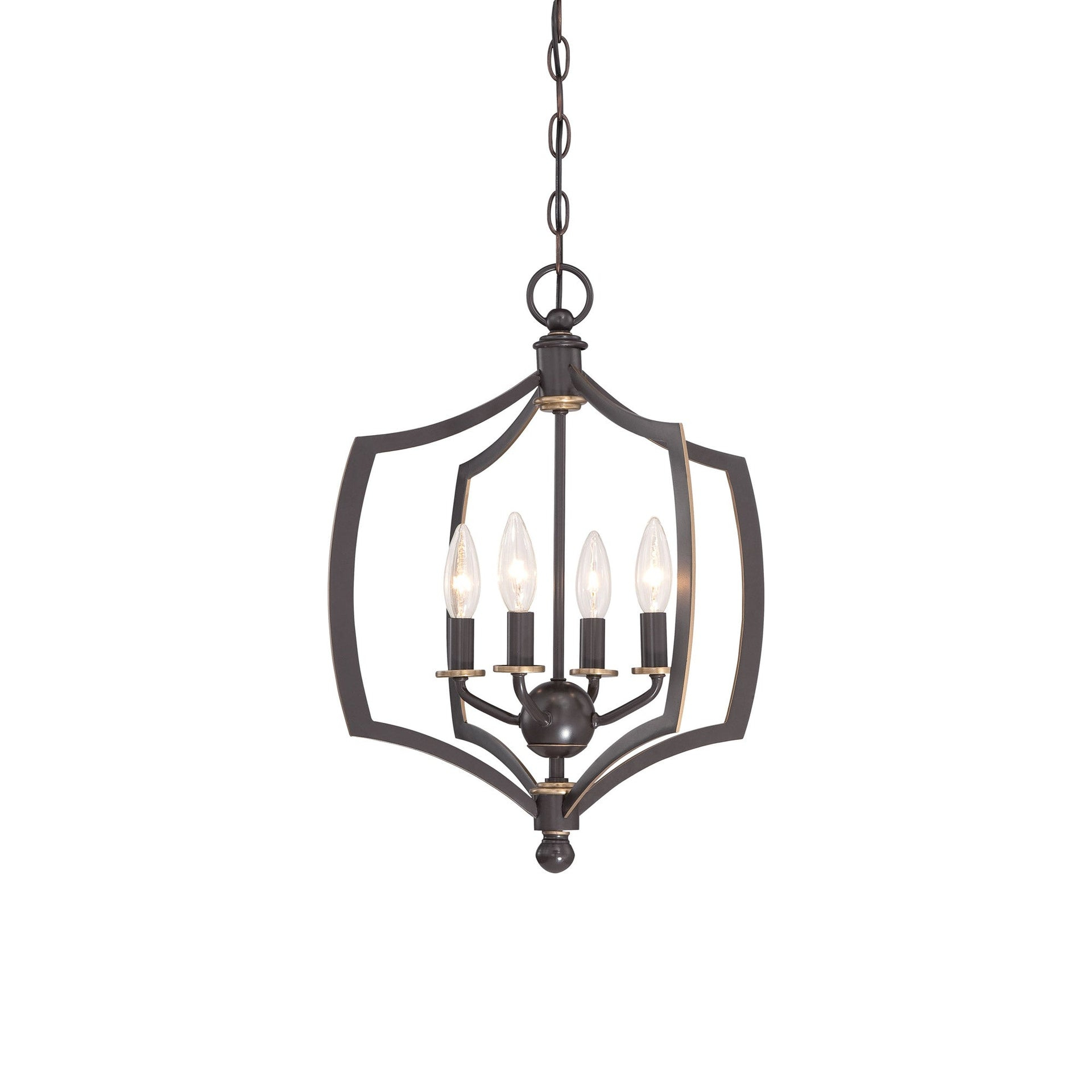 Mini Chandelier 4 Light Downton Bronze/Gold In Transitional Style 20.25 Inches Tall By 16 Inches Wide     -Traditional Installation Minka Lavery