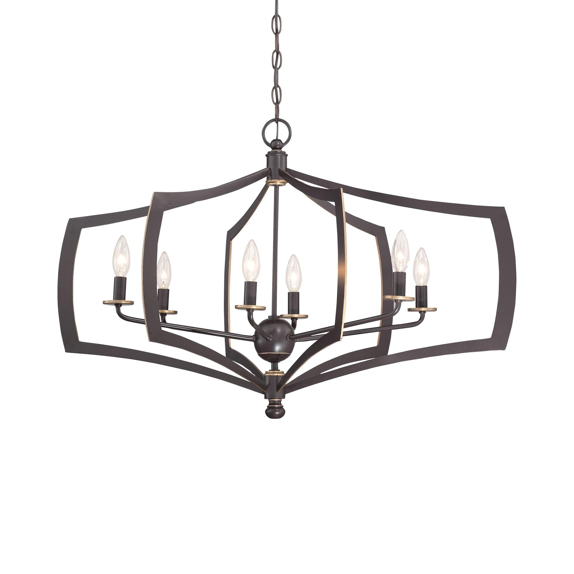 Chandelier 6 Light Downton Bronze/Gold In Transitional Style 21.25 Inches Tall By 26 Inches Wide     -Traditional Installation Minka Lavery 4376-579