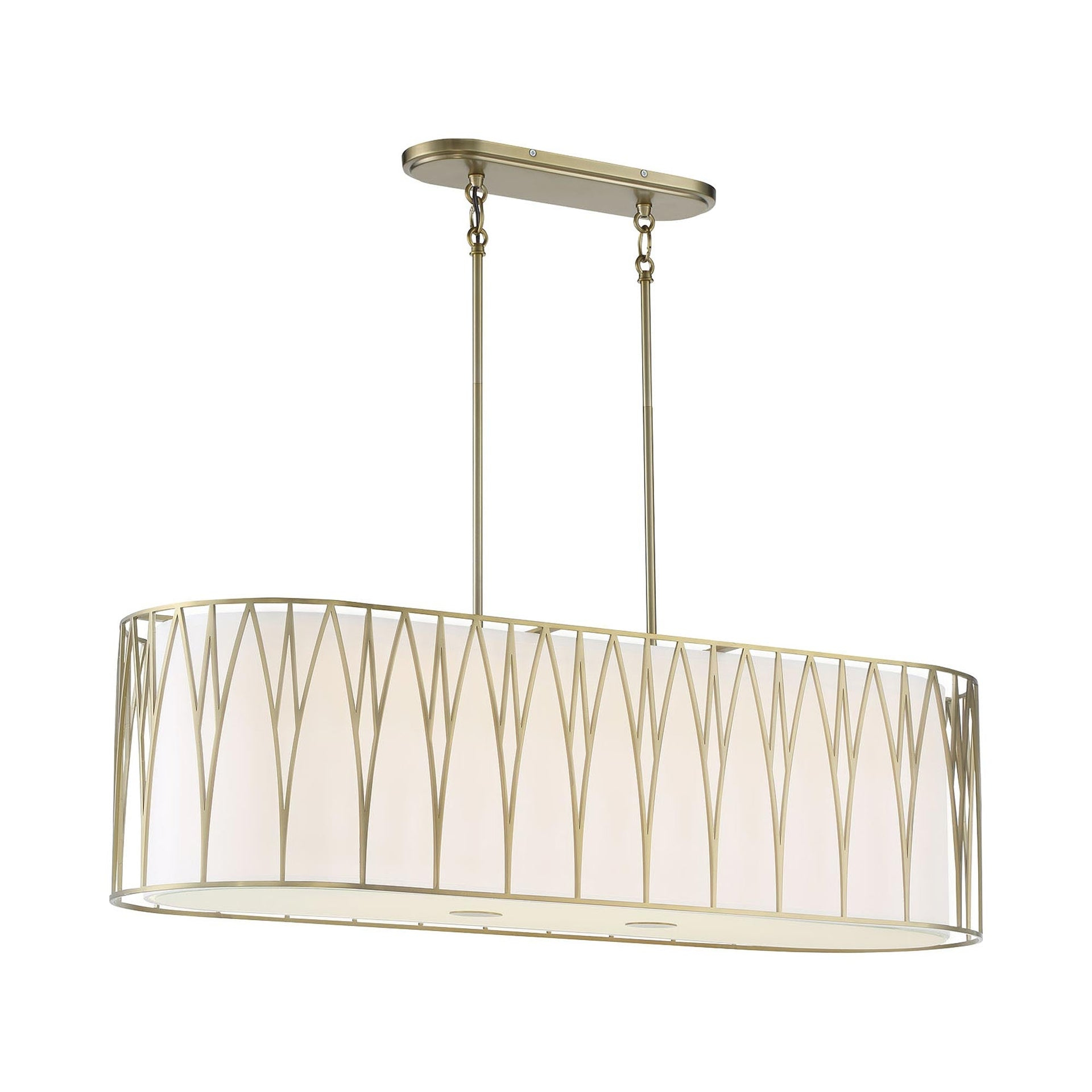 1087-695-L-Minka Lavery-Regal Terrace - 6 Light LED Linear Island Light - 24 inches tall by 41.88 inches wide-Soft Brass Finish