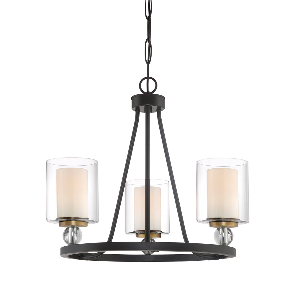 Mini Elegance Crystal 3-Light Chandelier in Polished Nickel