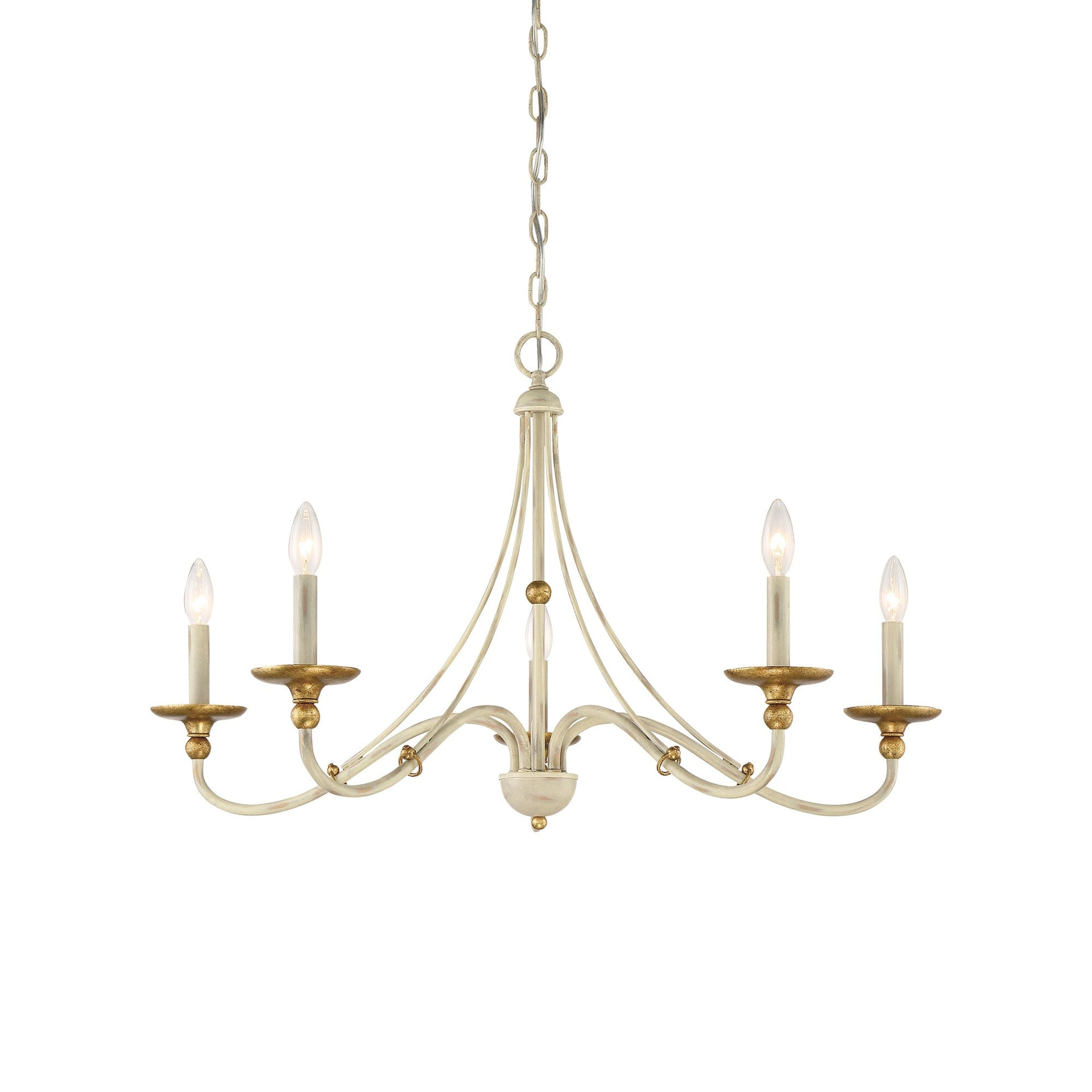 Minka Lavery - Westchester County - Chandelier 5 Light Farm House White/Gilded