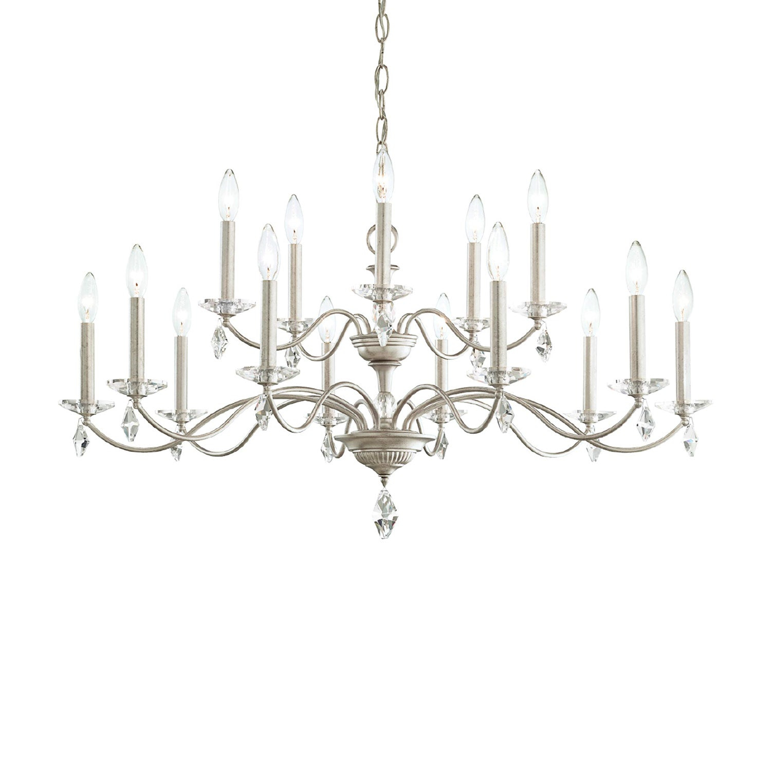 White Crystal Heritage 15-Light Modern Chandelier