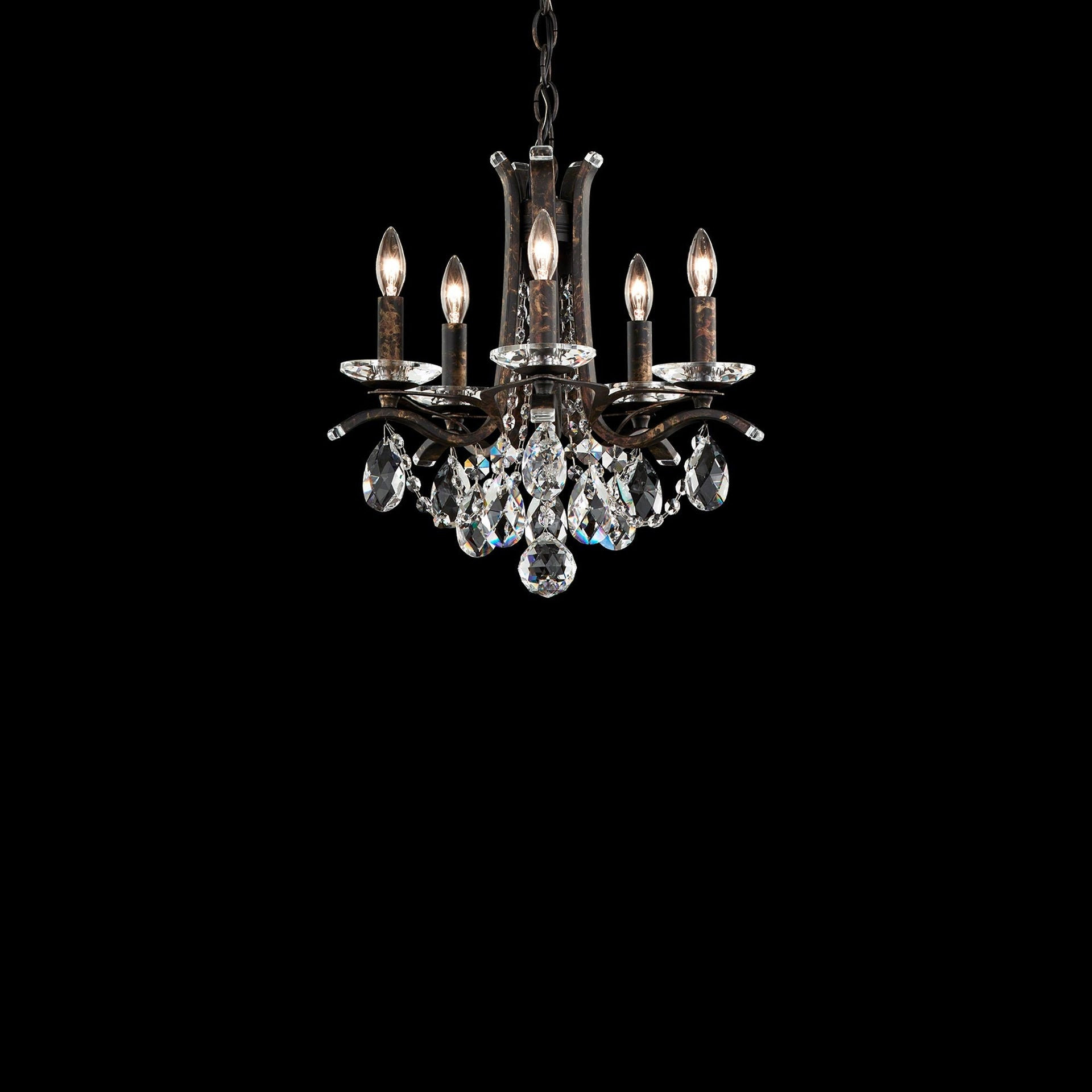 Heirloom Gold Mini Chandelier with Clear Heritage Crystals