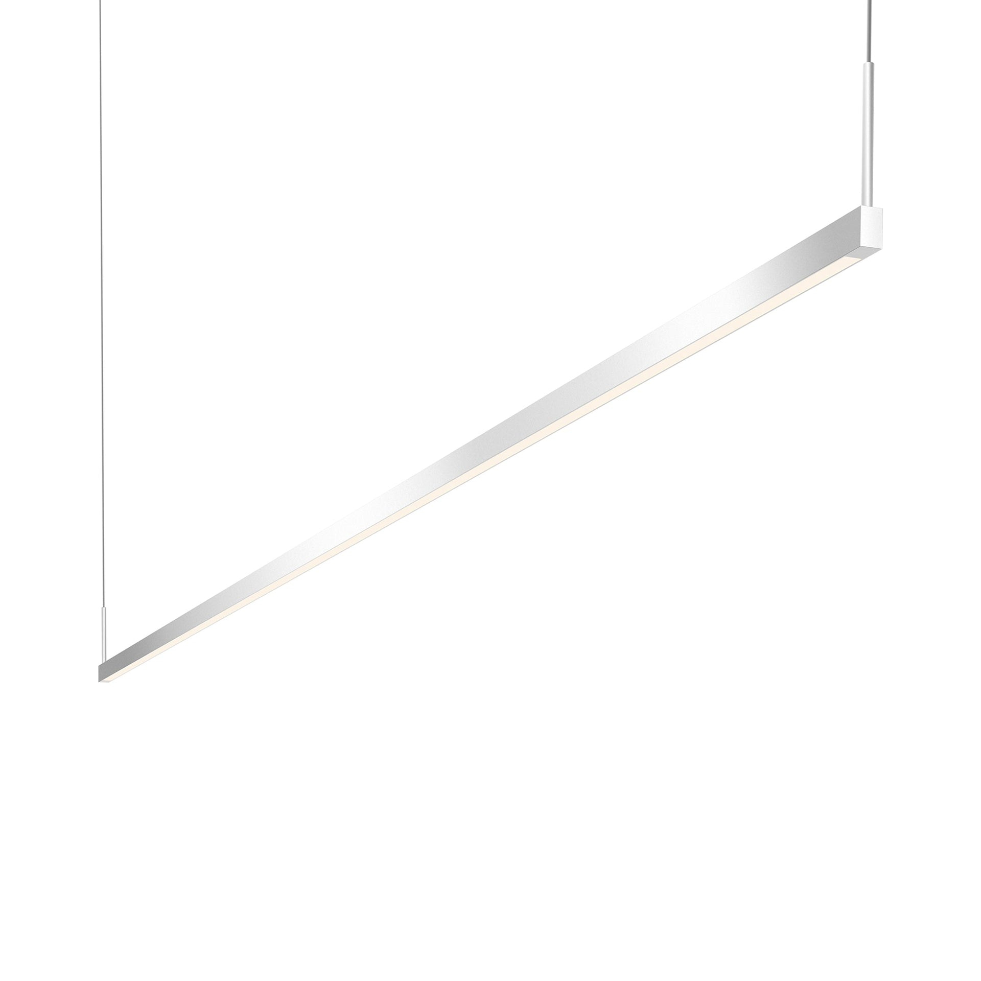 Sleek 96" Bright Satin Aluminum LED Pendant for Indoor/Outdoor Use