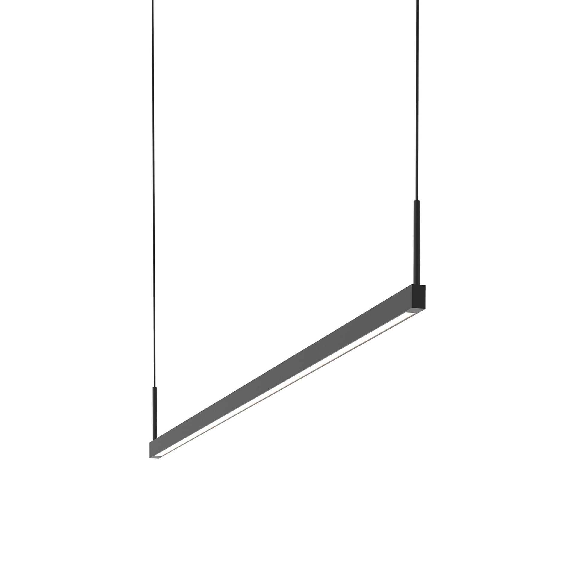 Sleek Modern 48" Satin Black Aluminum LED Pendant for Indoor/Outdoor