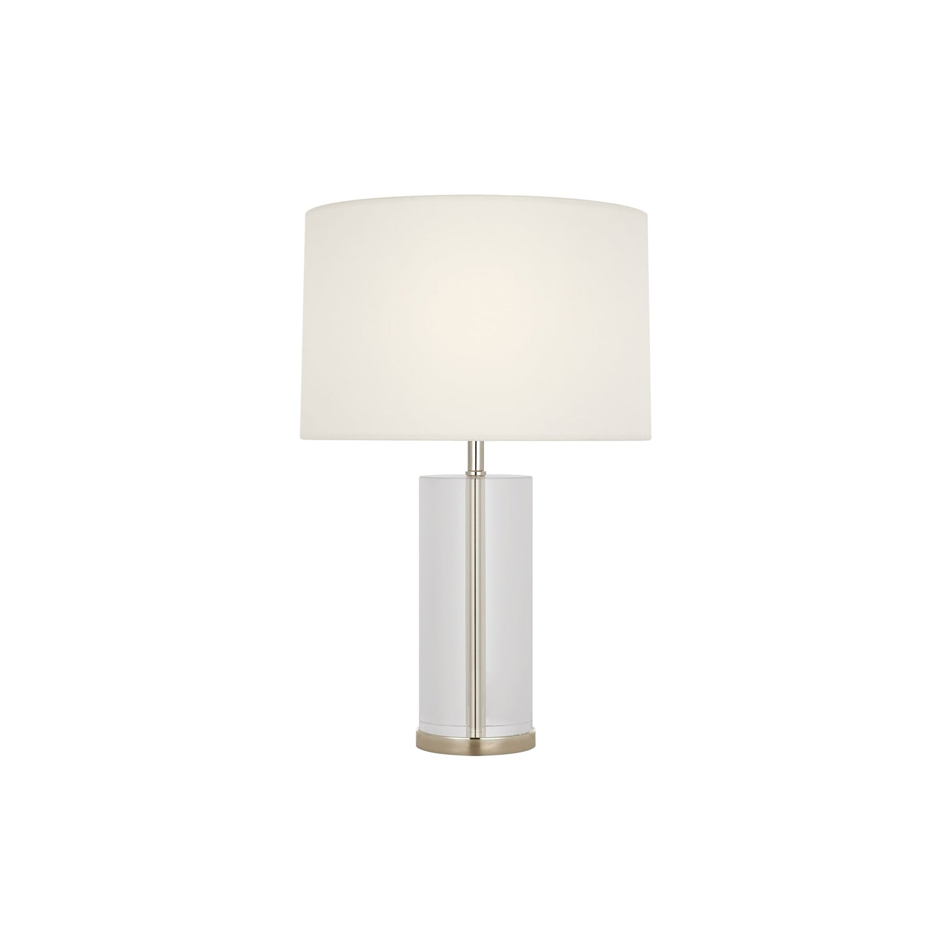 16" Clear Crystal and Polished Nickel Cordless LED Table Lamp
