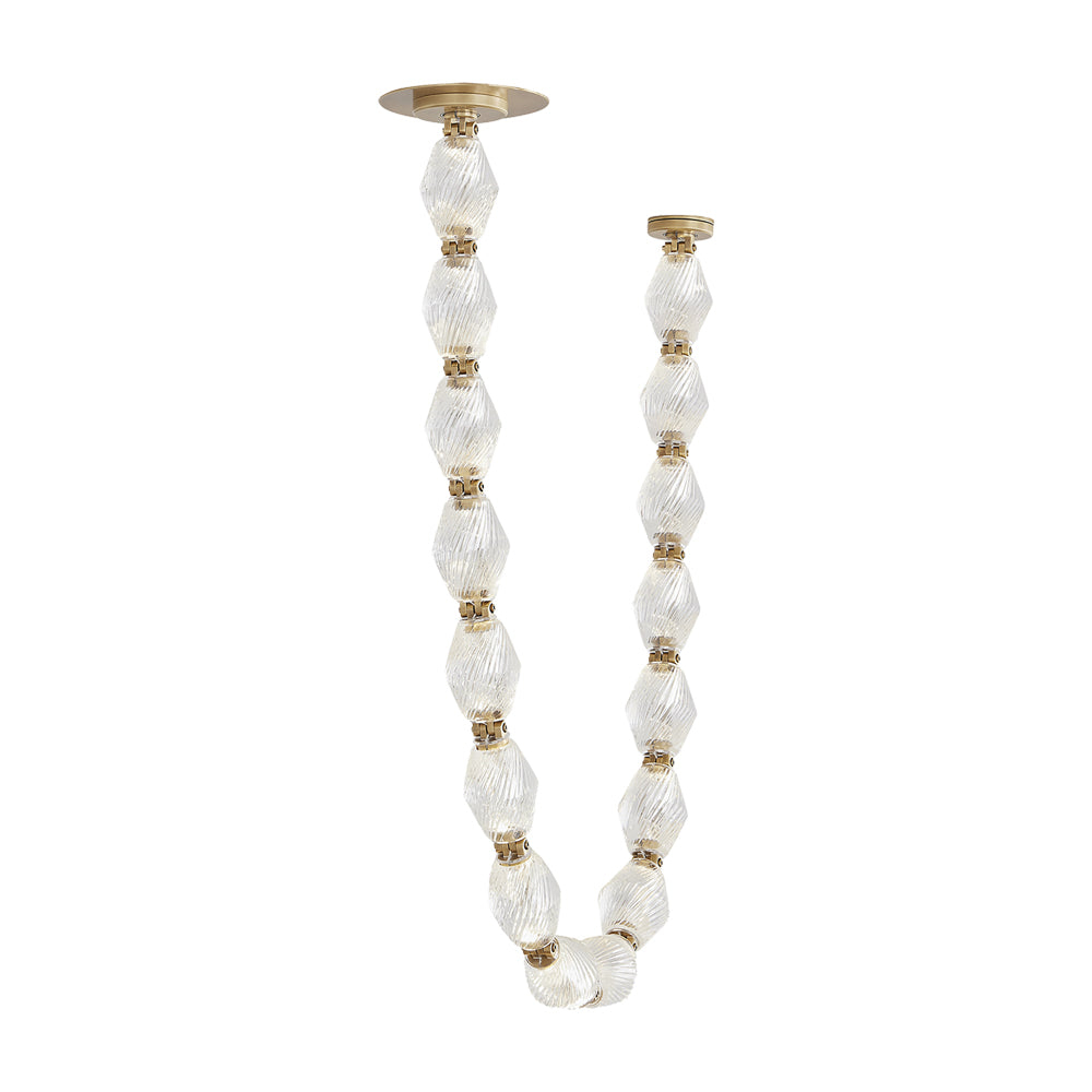 Natural Brass Crystal LED Pendant Light for Indoor/Outdoor