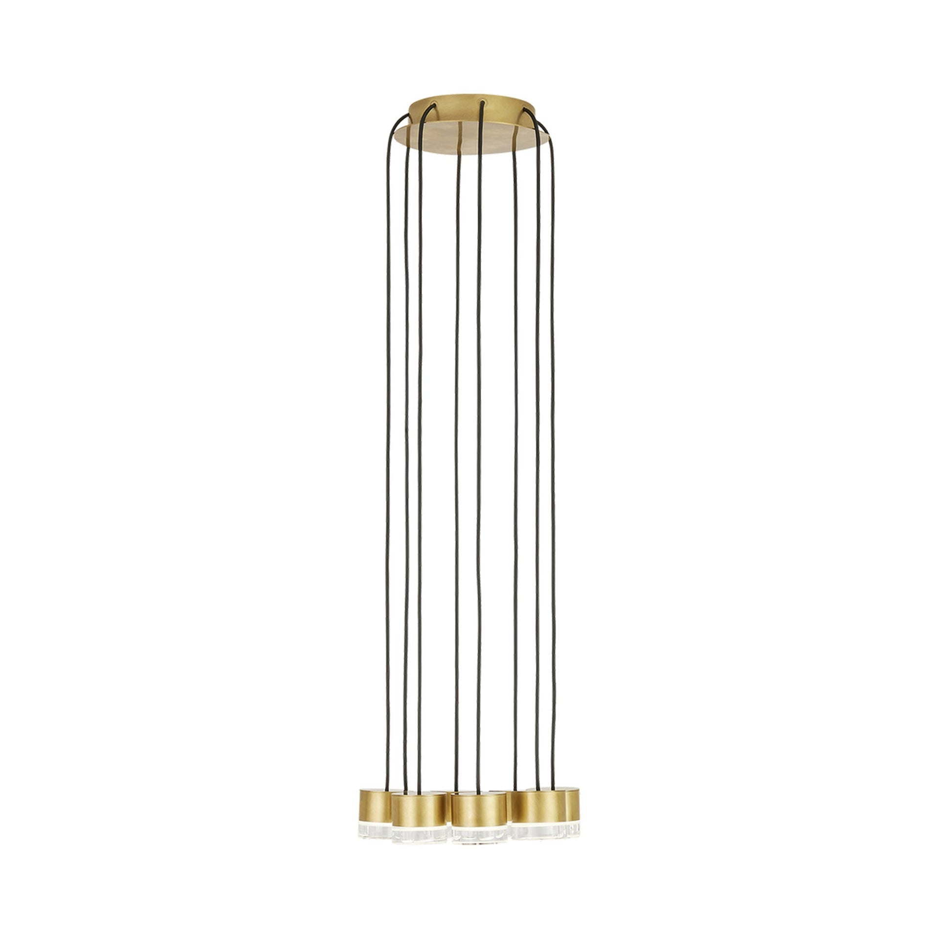 Gable Natural Brass 8-Light Integrated LED Crystal Pendant