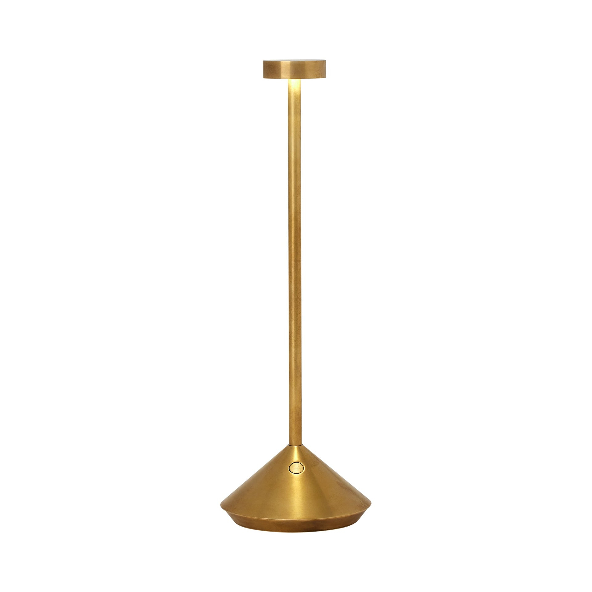 Natural Brass Cordless LED Table Lamp with Touch Dimmer