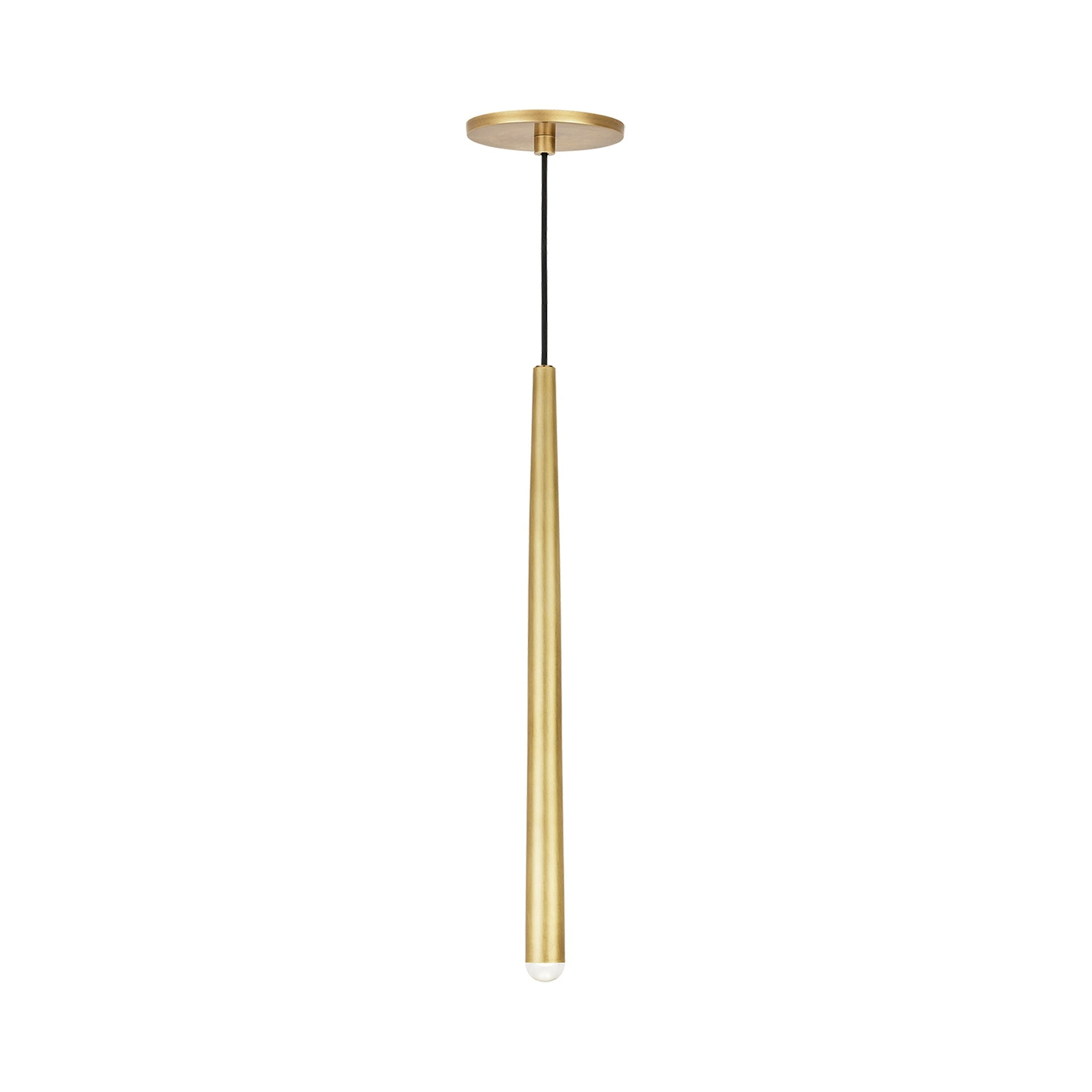 Natural Brass 1-Light LED Pendant with Integrated Bulb