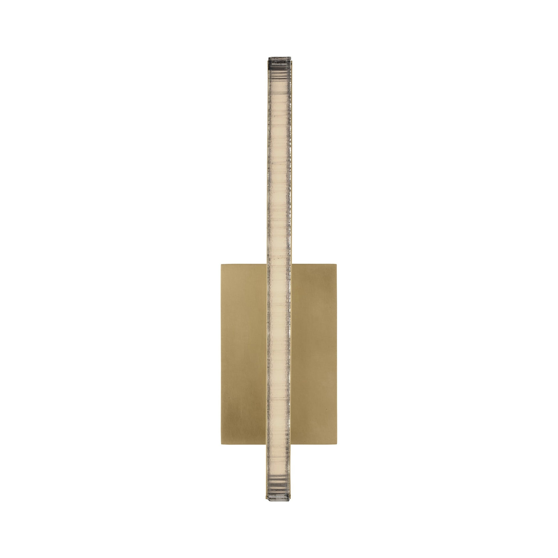 Natural Brass LED Sconce with Jagged Edge Crystal Shade
