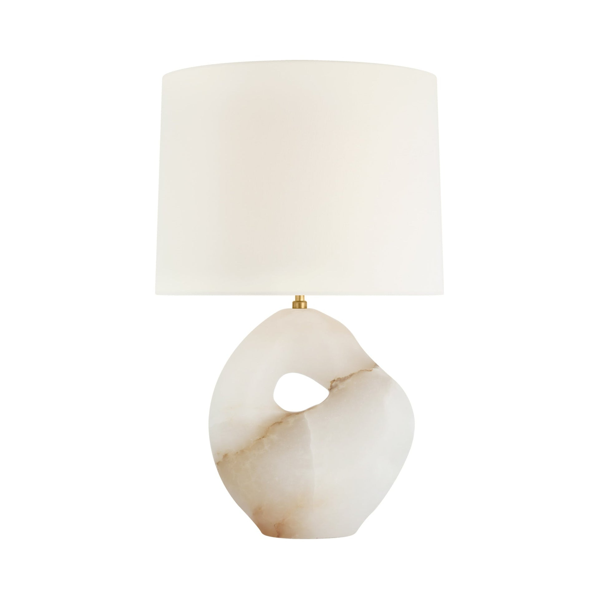 Alabaster 25.25-Inch Sculptural Table Lamp with White Shade