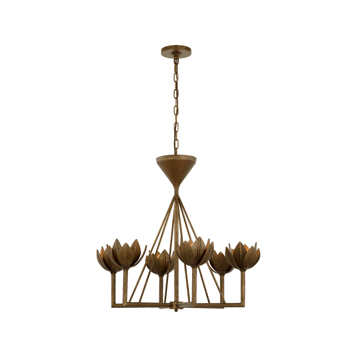 Antique Bronze Floral 6-Light Chandelier