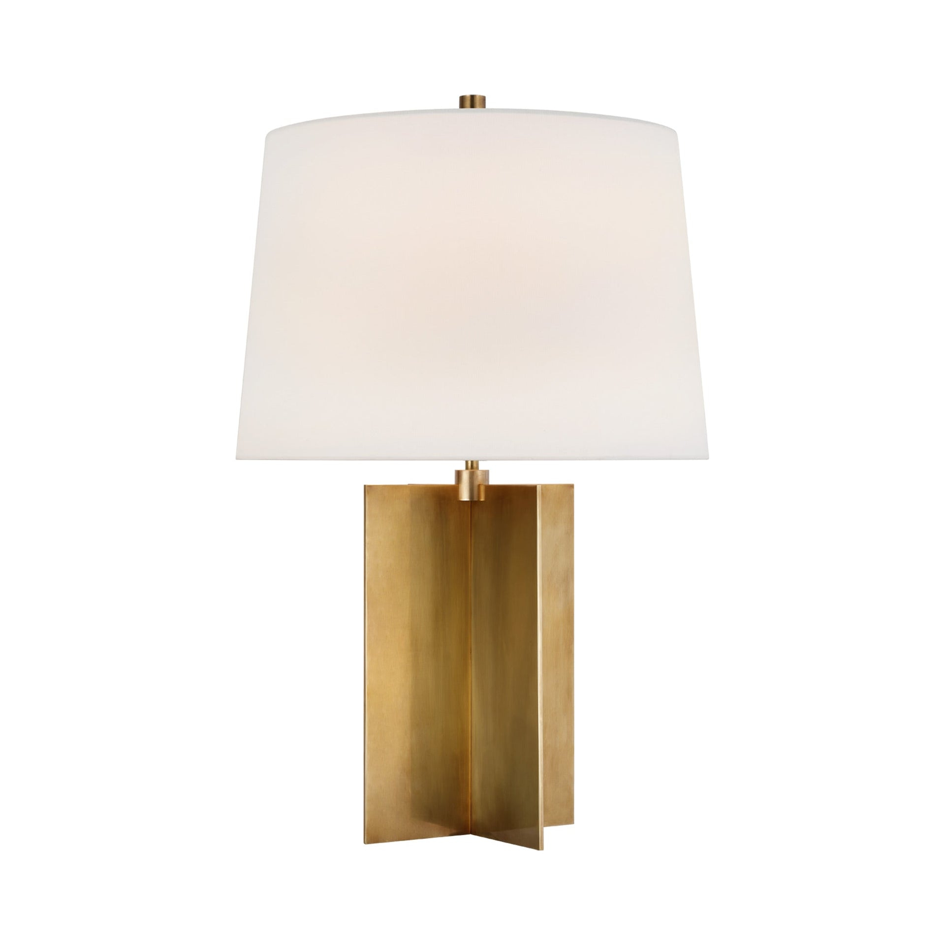 Antique Brass Adjustable Outdoor Table Lamp with Linen Shade