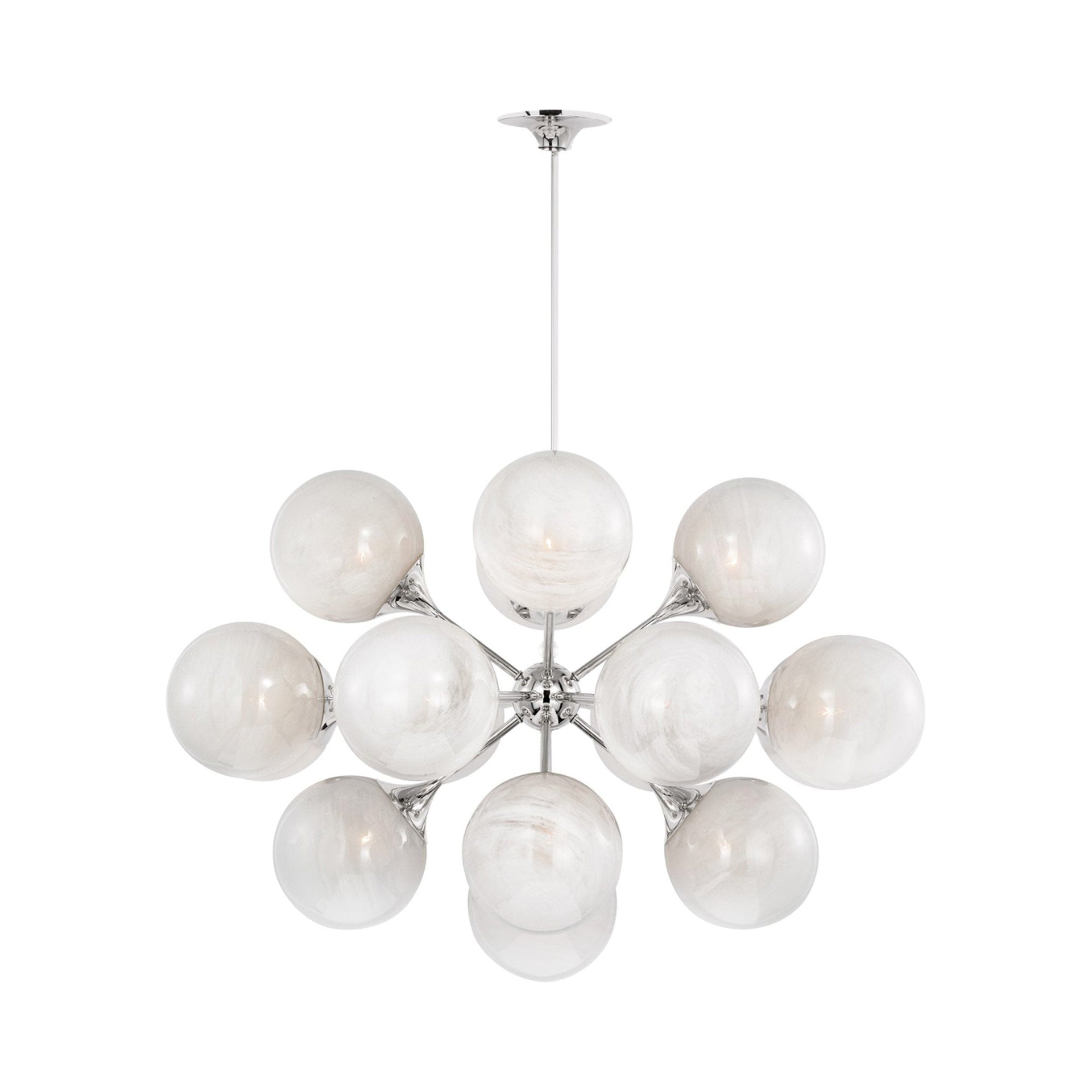 Cristol Polished Nickel and Crystal 40-Inch Chandelier