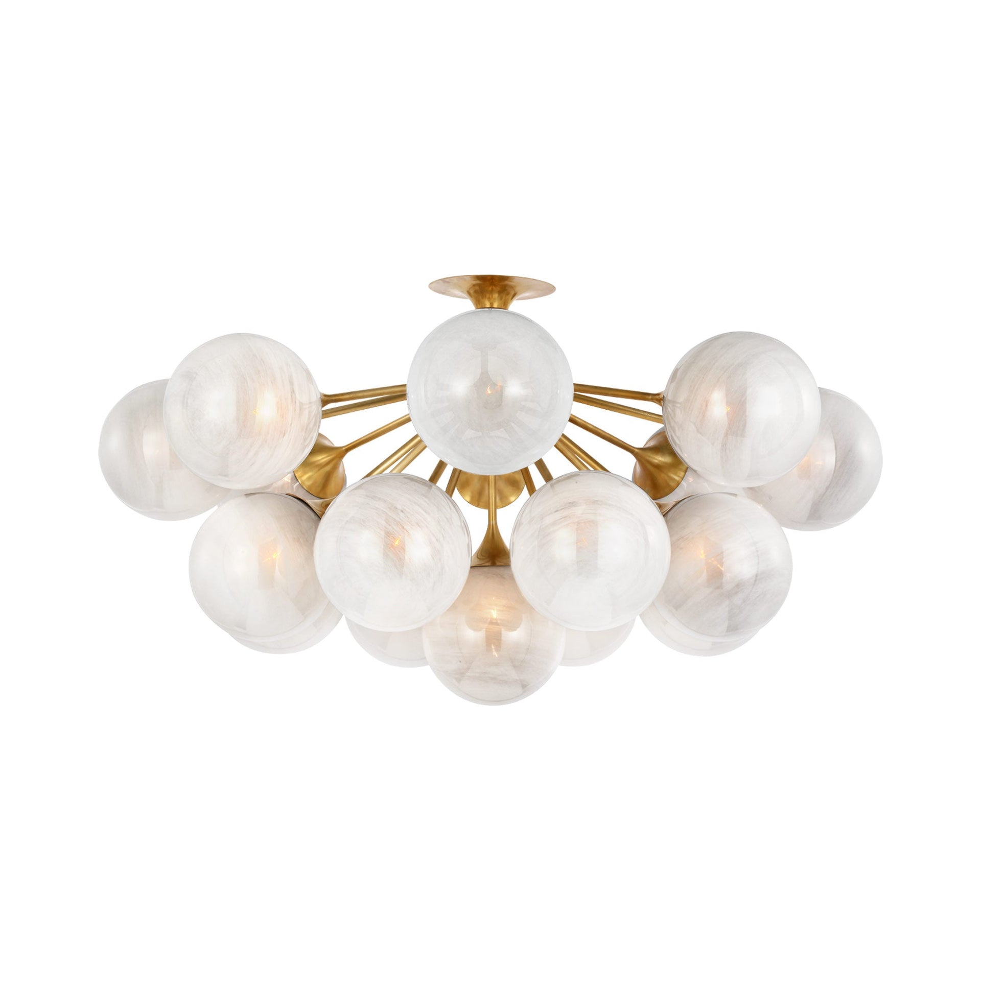 Cristol 17-Light Hand-Rubbed Antique Brass Globe LED Flush Mount