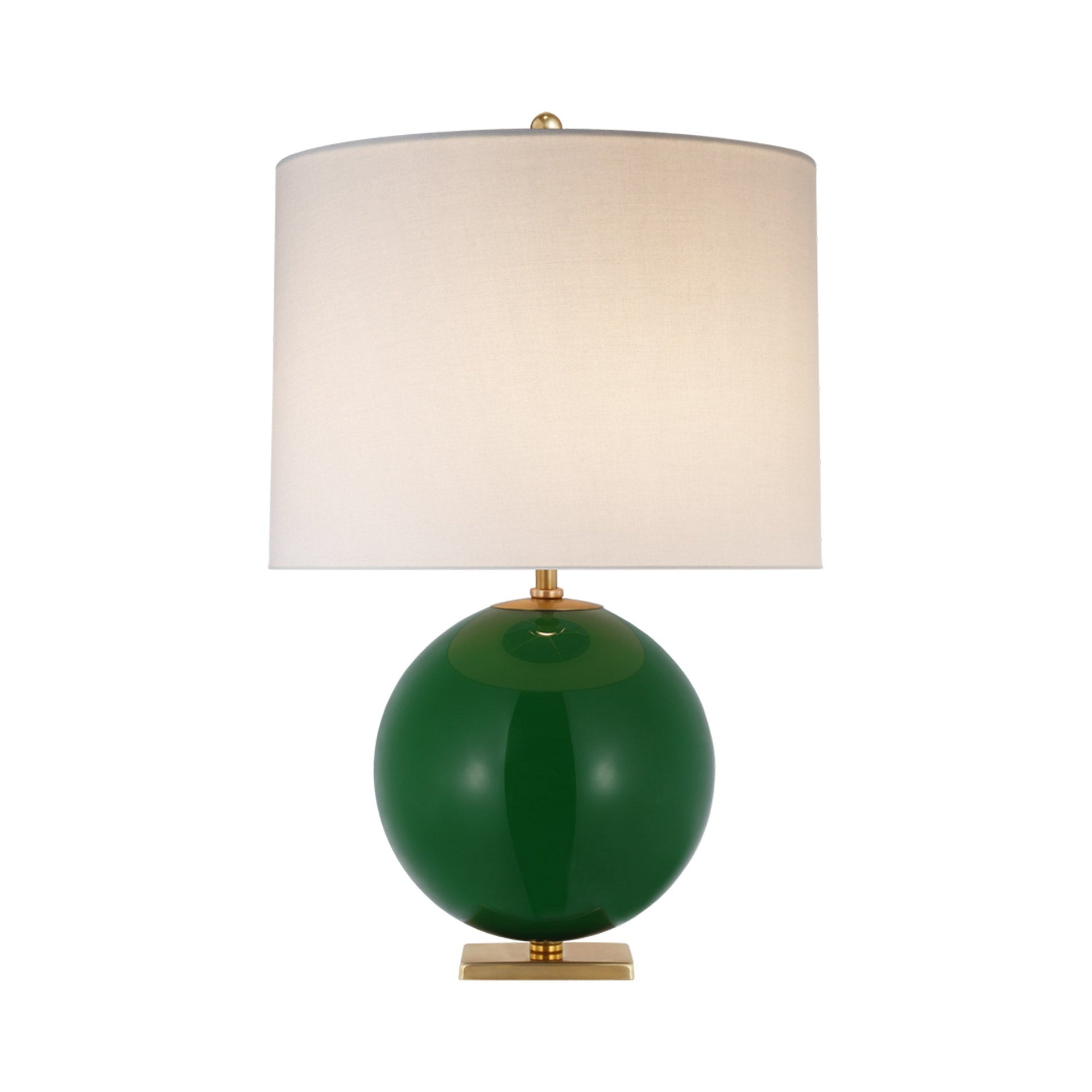Elsie Green Glass Globe Table Lamp with Linen Shade