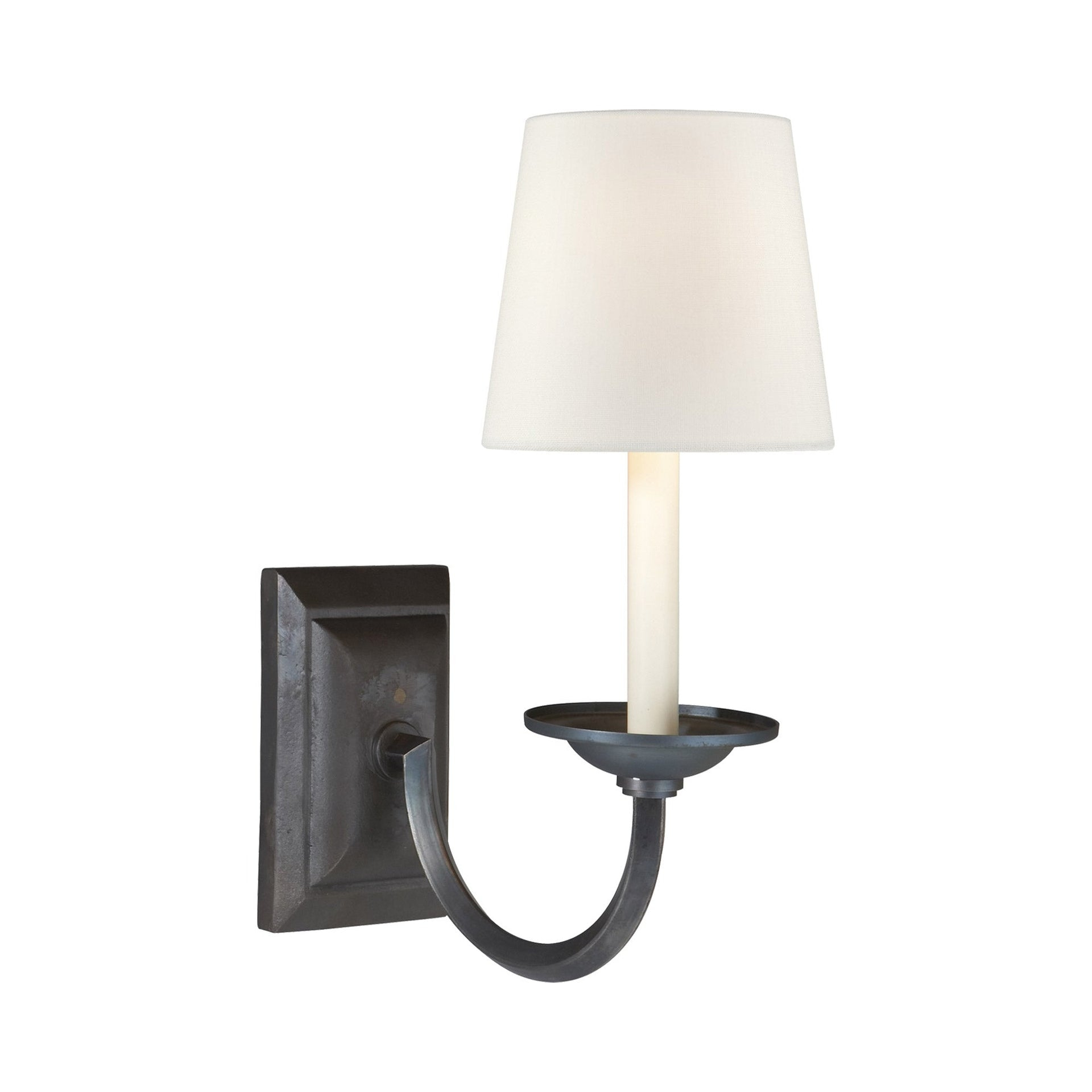 Flemish Aged Iron Dimmable Wall Sconce with Frosted Bulb