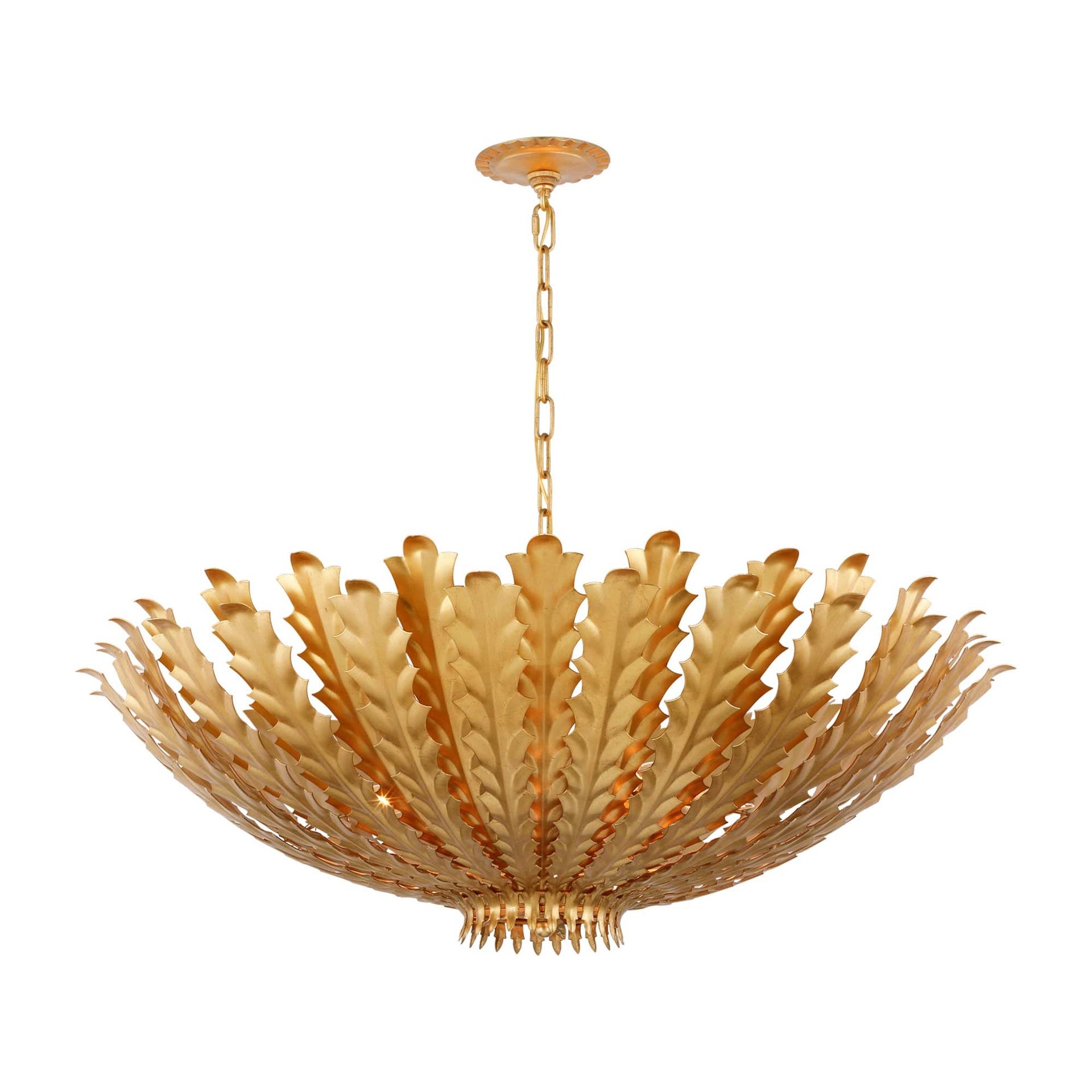 Hampton 36" Gold Leaf Metal Ornate Chandelier