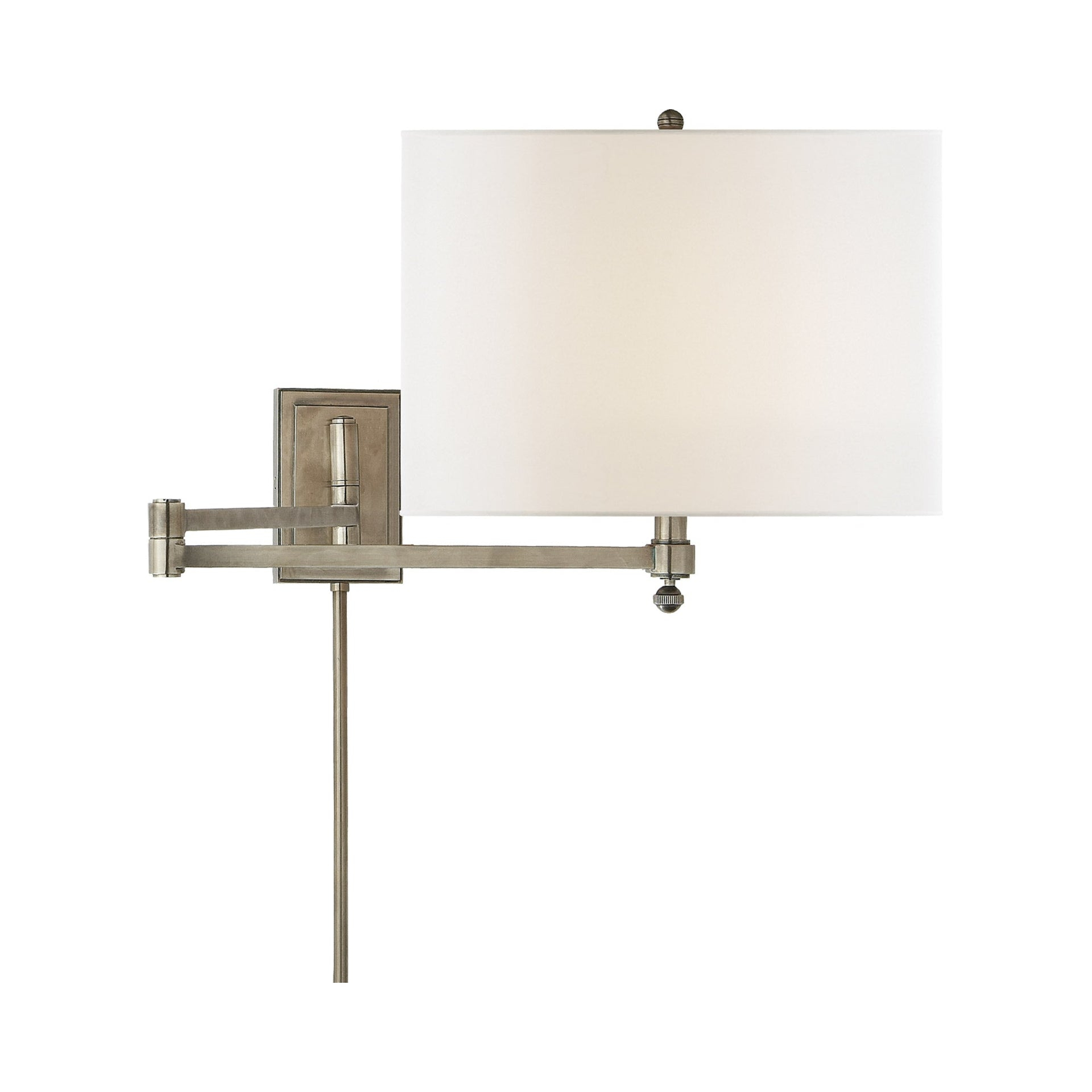 Hudson 11" Antique Nickel Swing Arm Wall Sconce with Paper Shade