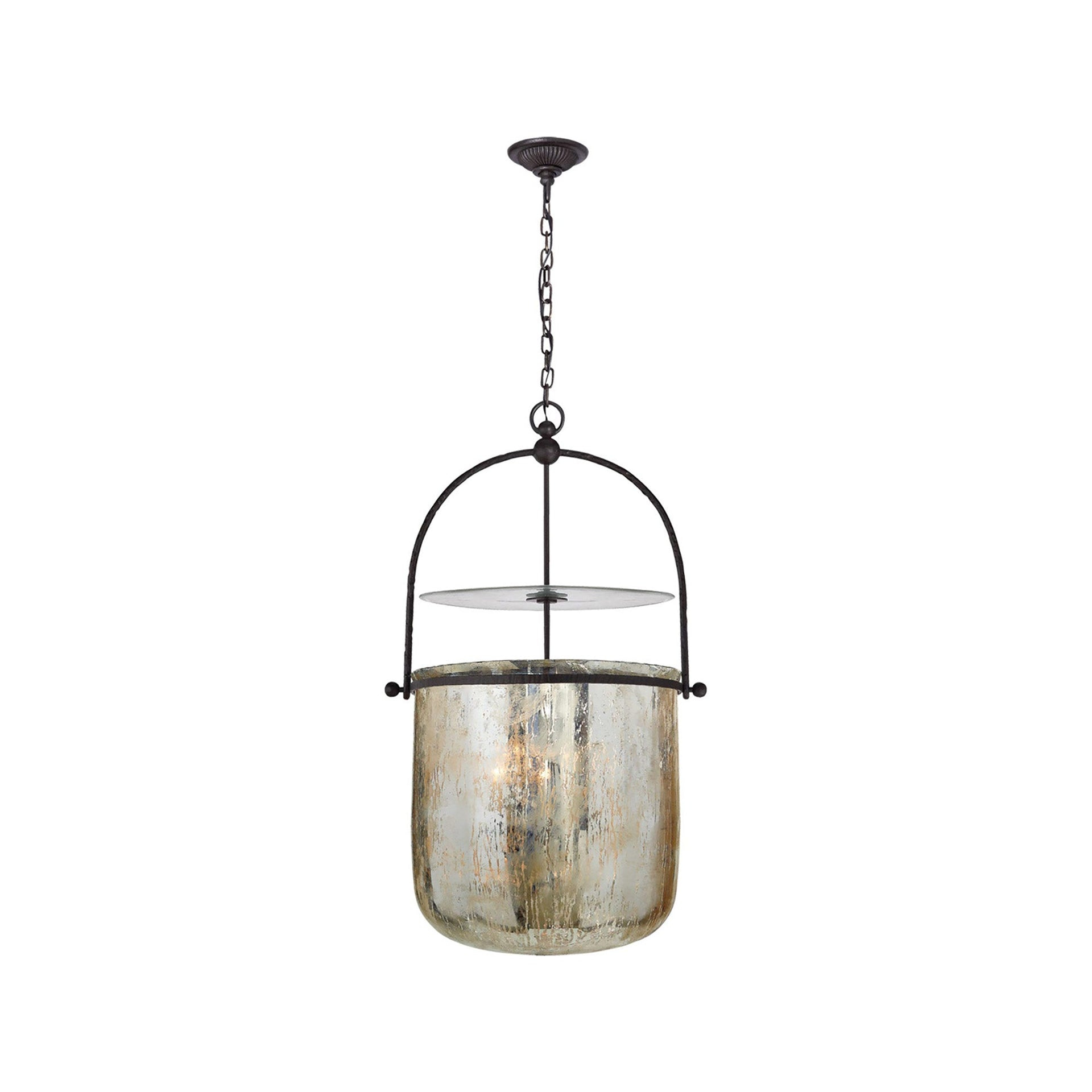 Lorford Aged Iron and Mercury Glass 4-Light Chandelier
