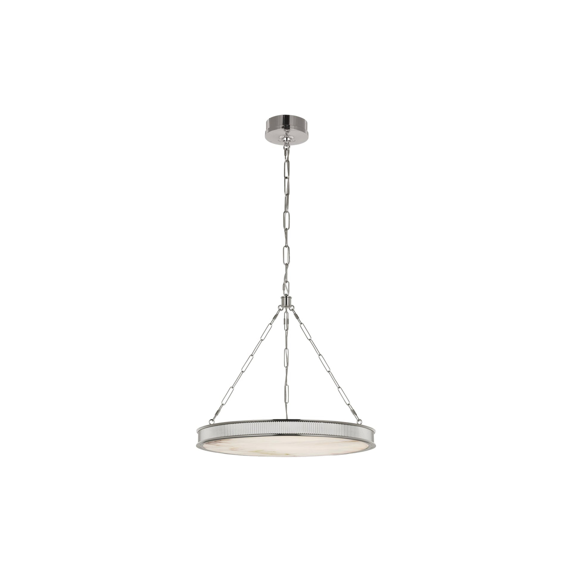 Matthew Polished Nickel 3-Light LED Chandelier with Alabaster Shade