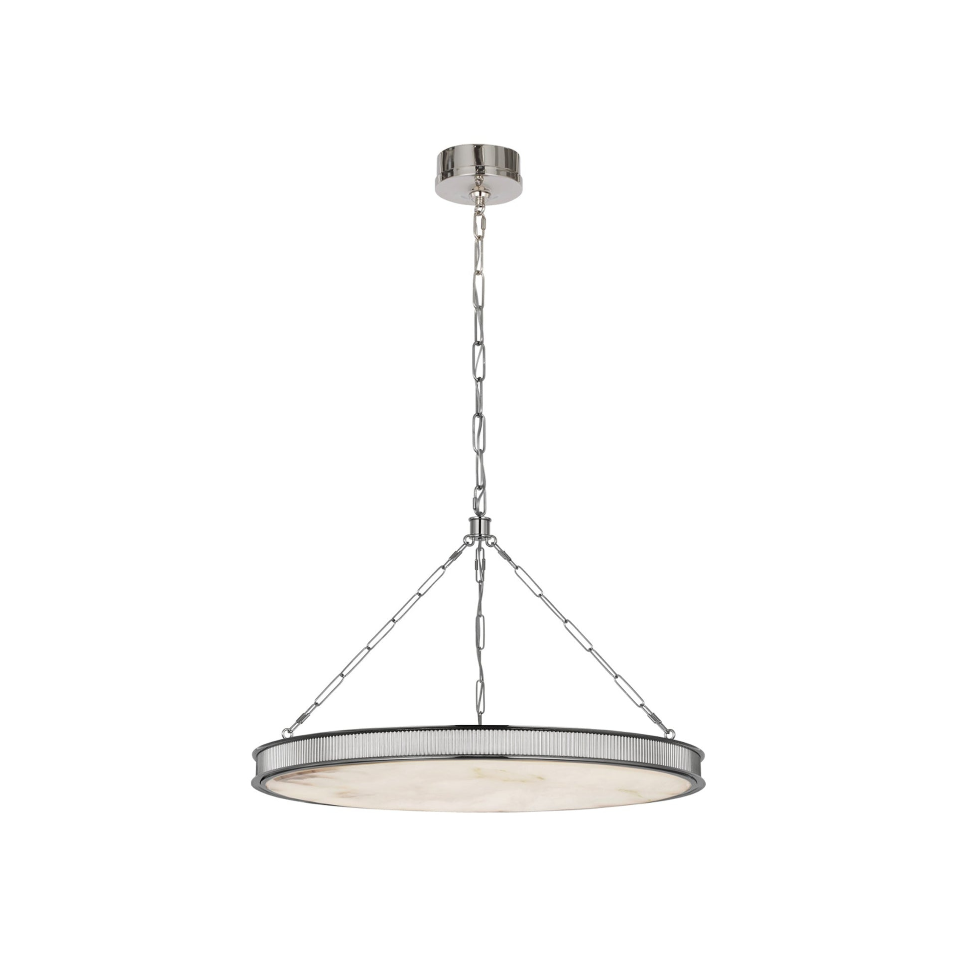Matthew Polished Nickel LED Chandelier with Alabaster Shade