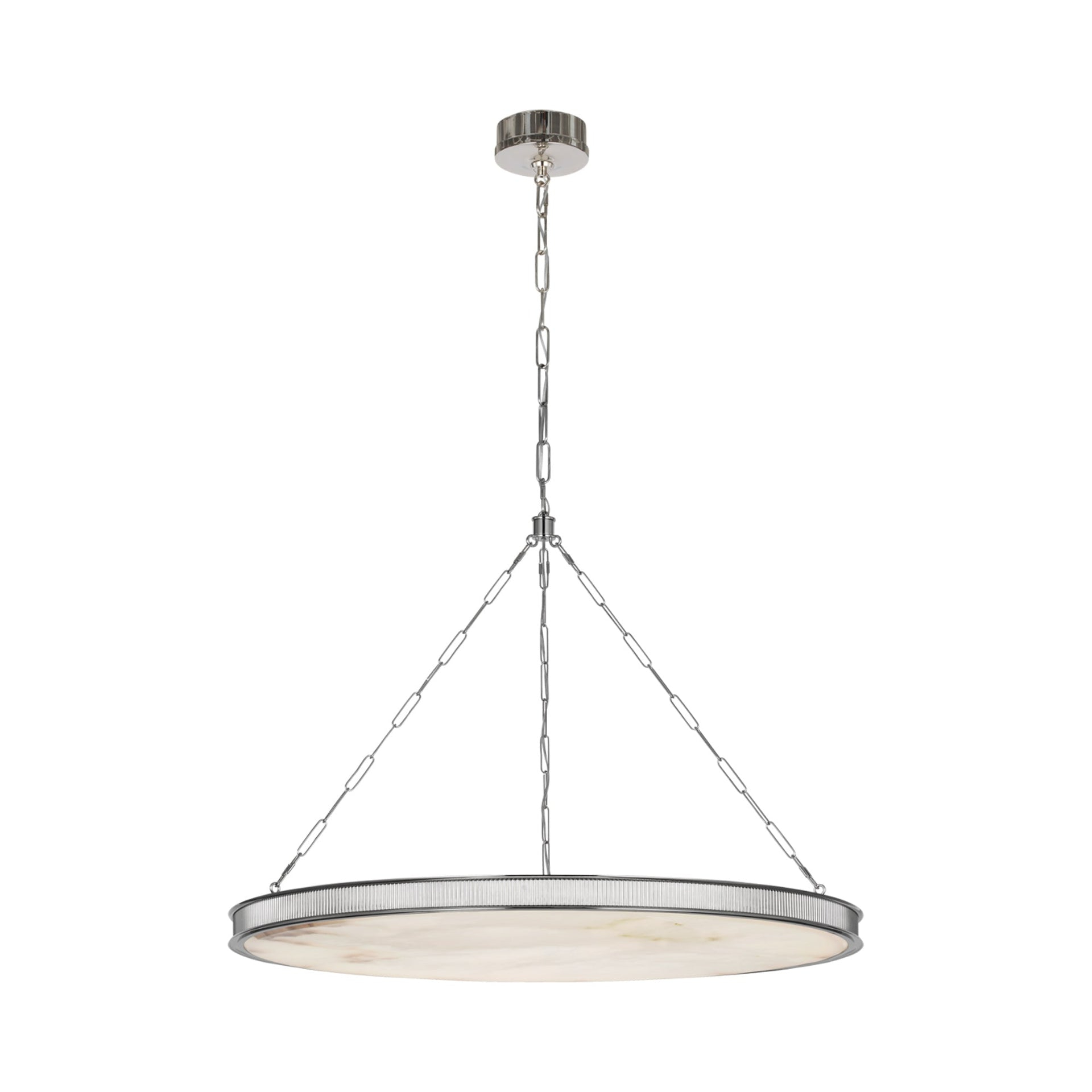 Matthew Polished Nickel LED Chandelier with Alabaster Shade