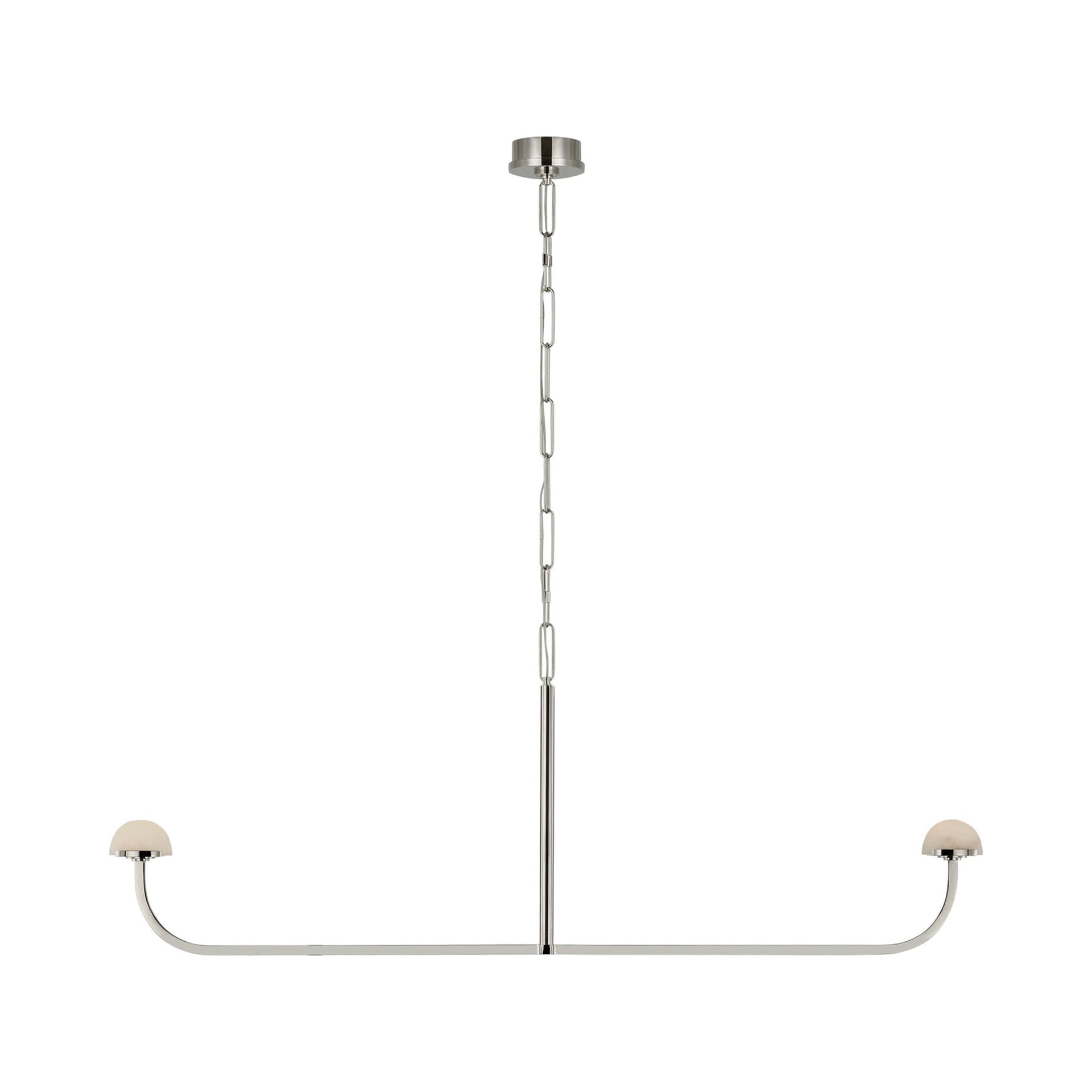 Pedra Polished Nickel 2-Light LED Linear Chandelier