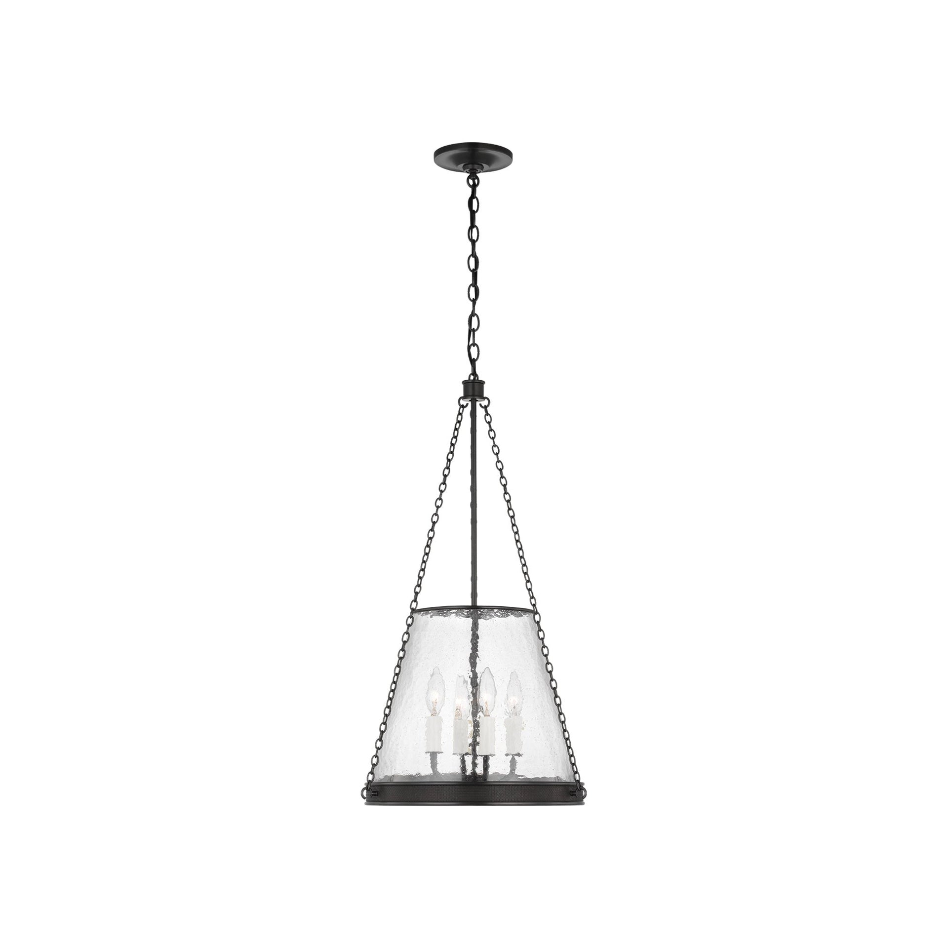 Reese Bronze Glass Drum LED Pendant Light