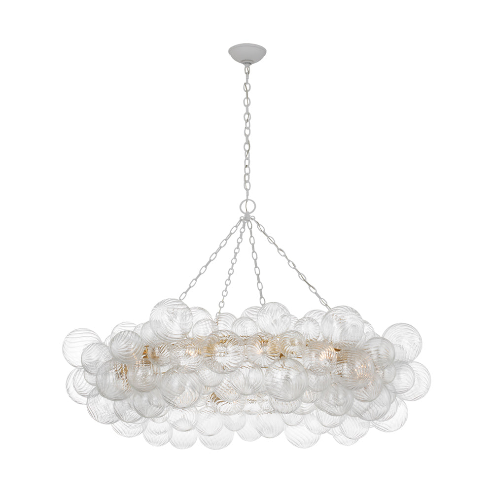 Talia Plaster White and Clear Glass 12-Light Chandelier