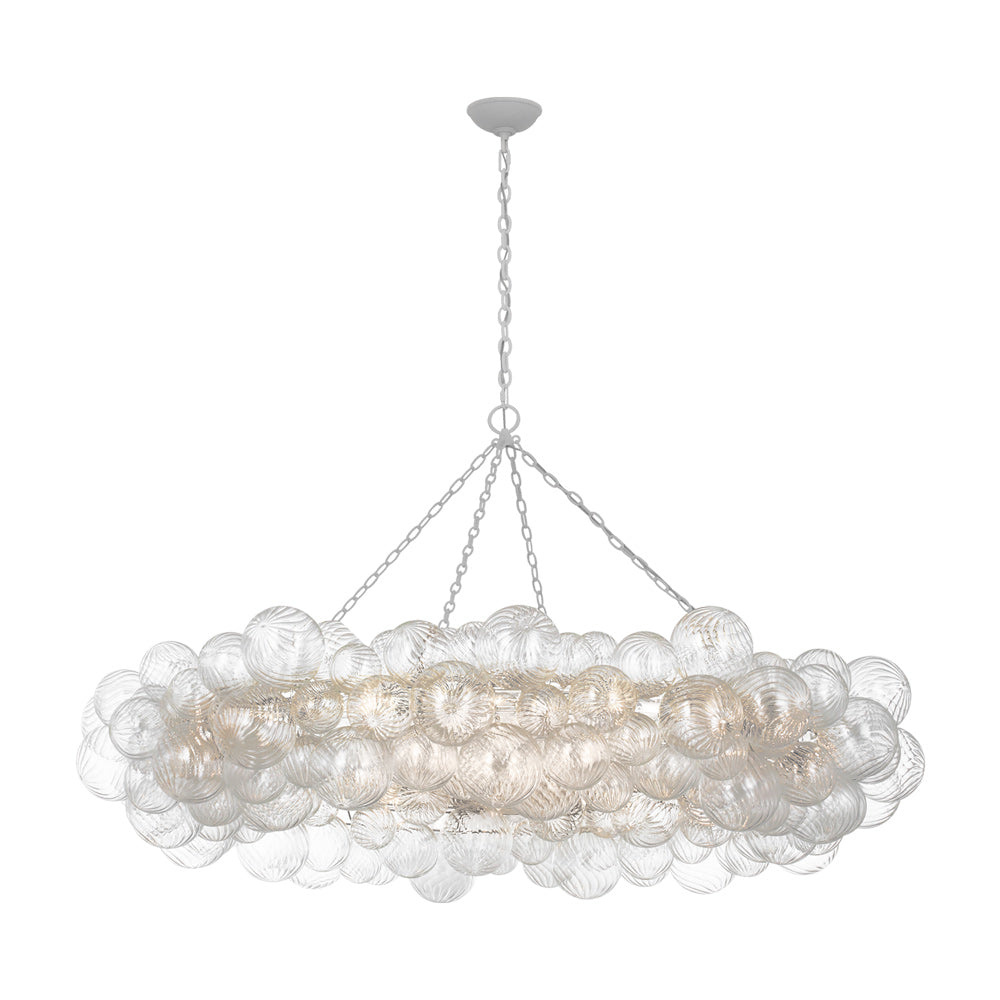Talia Plaster White and Clear Glass 16-Light Chandelier