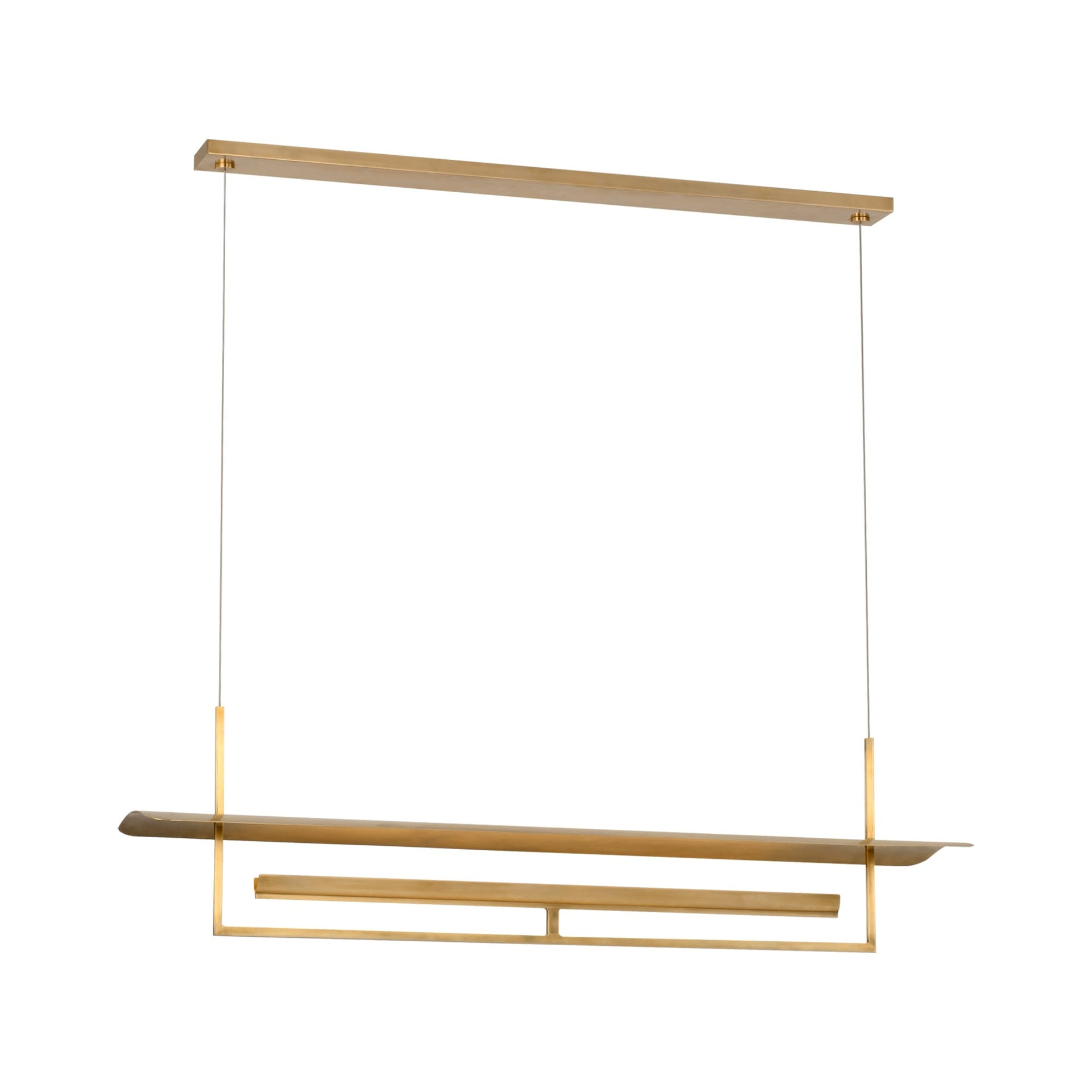 Hand Rubbed Antique Brass LED Linear Chandelier