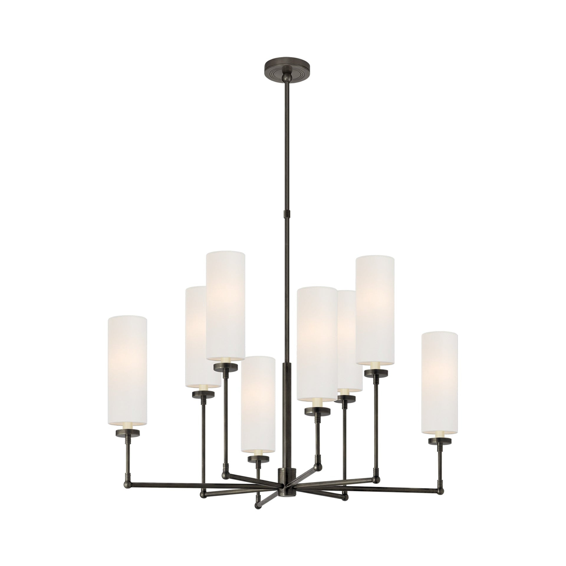 Ziyi Bronze 8-Light Candle Chandelier with Fabric Shades
