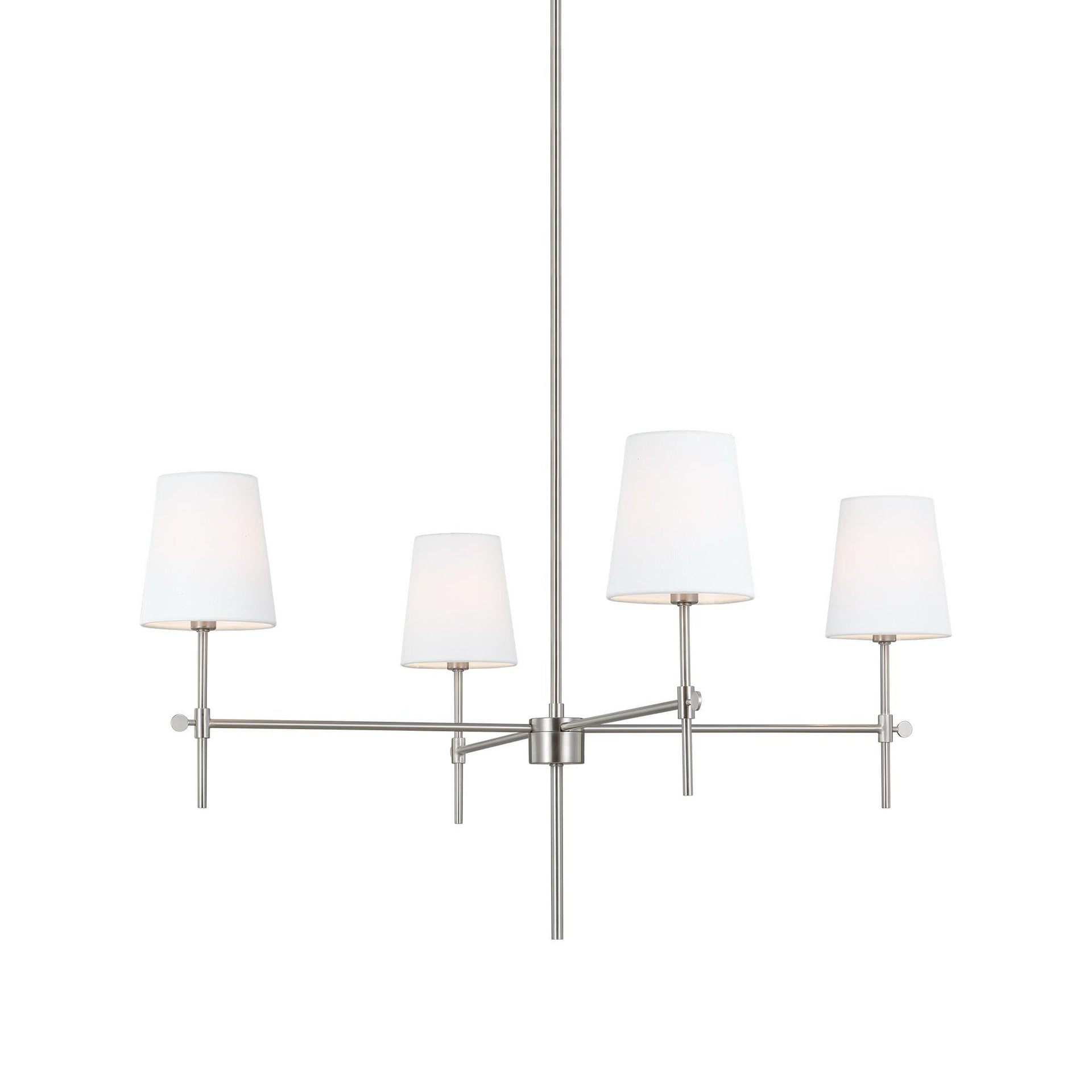 Generation Lighting 4-Light Baker Chandelier Brushed Nickel 3287204-962 | Modern Ceiling Light Fixture for Room Decor| Chandelier for Dining Room or Living Room Uses Standard or LED Light Bulbs
